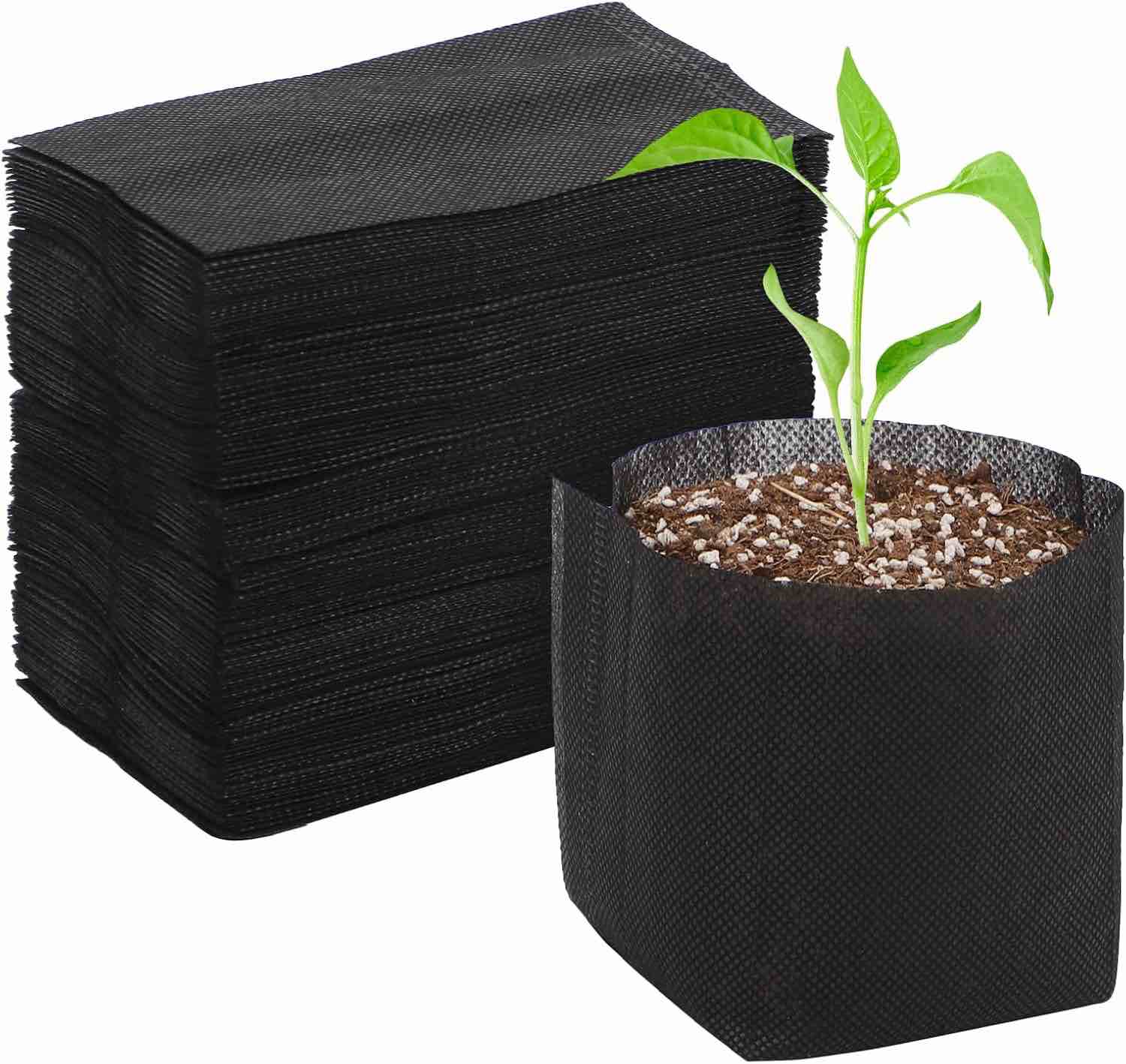 Black flower gardening bags tree together 