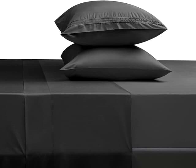 Queen, cozy Lux, bedding sheets black 