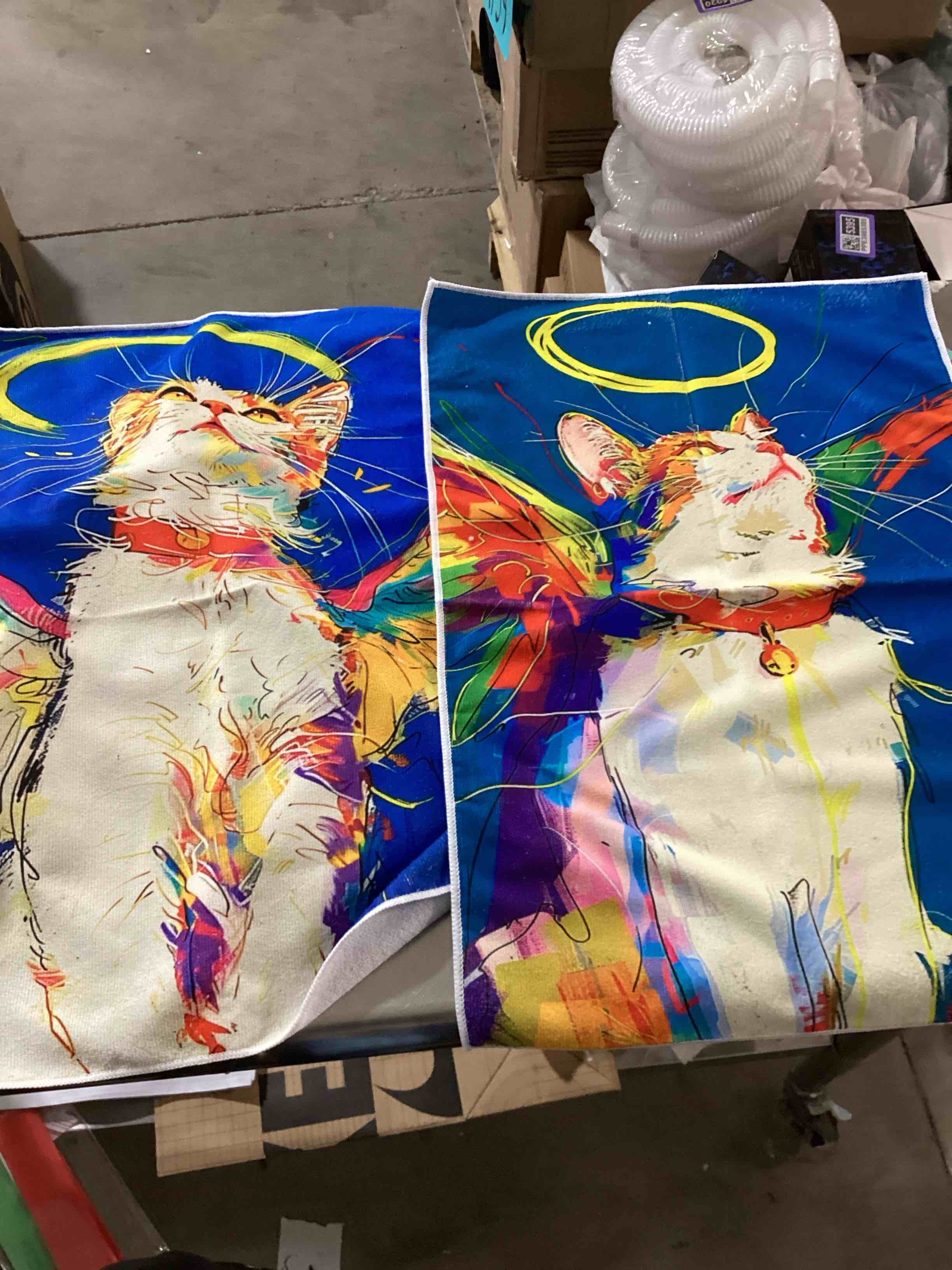 Micro fabric dish towels, size 23 cm /16.9 “X 66 cm/ 25.9” cat decoration