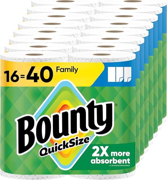 bounty 16 family rolls of paper towels