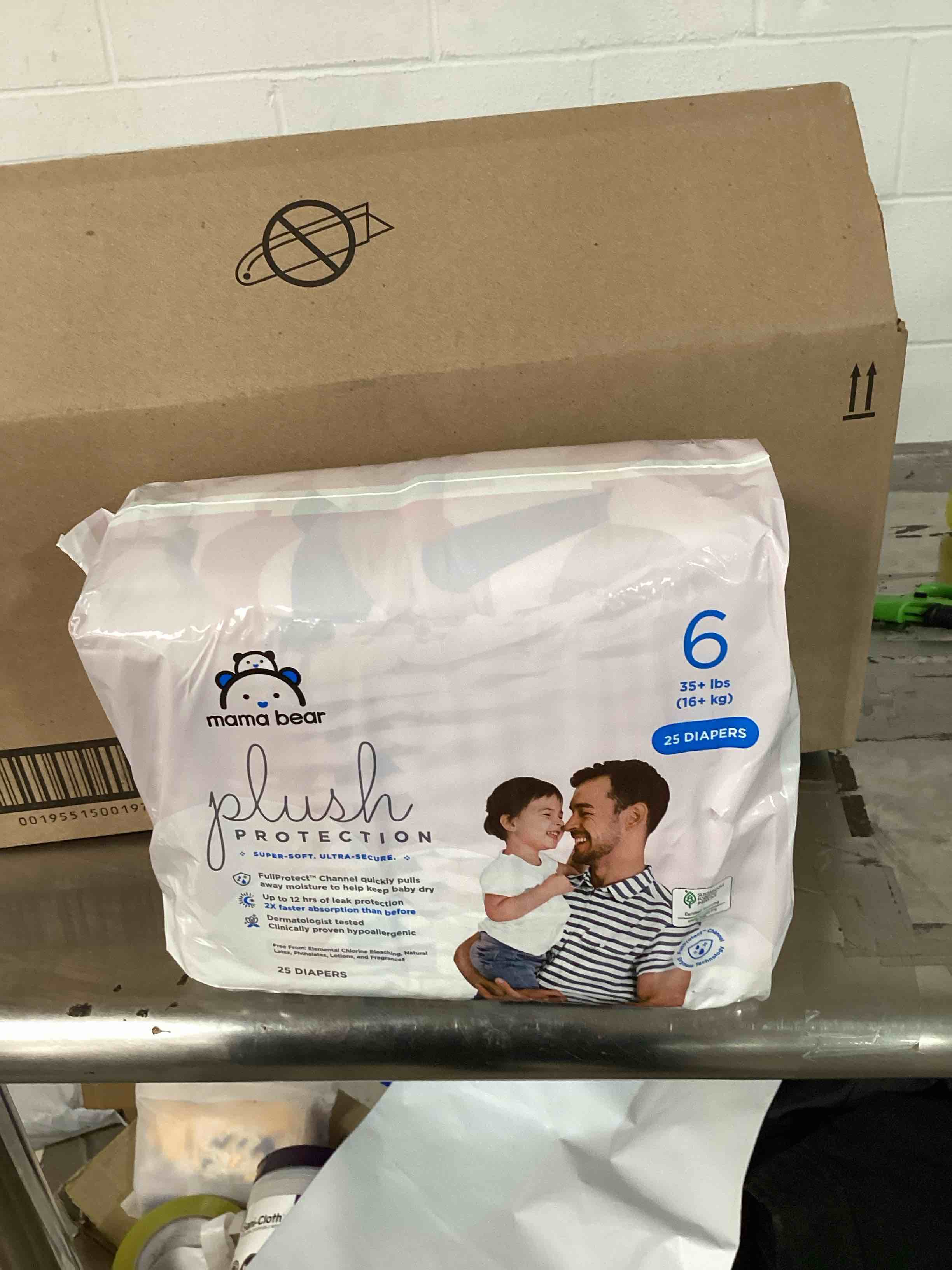 mama bear plush protection size 6, diapers, hundred count 