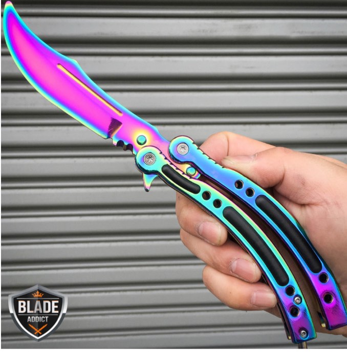 CSGO BALISONG BUTTERFLY KNIFE RAINBOW SPECTRUM TRAINER