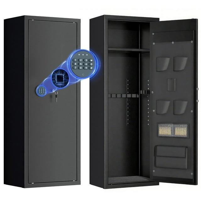 SUNCROWN Quick Access Weapon Safe with Adjustable Shelf and Keyboard lock, lockable cabinet with safe pocket