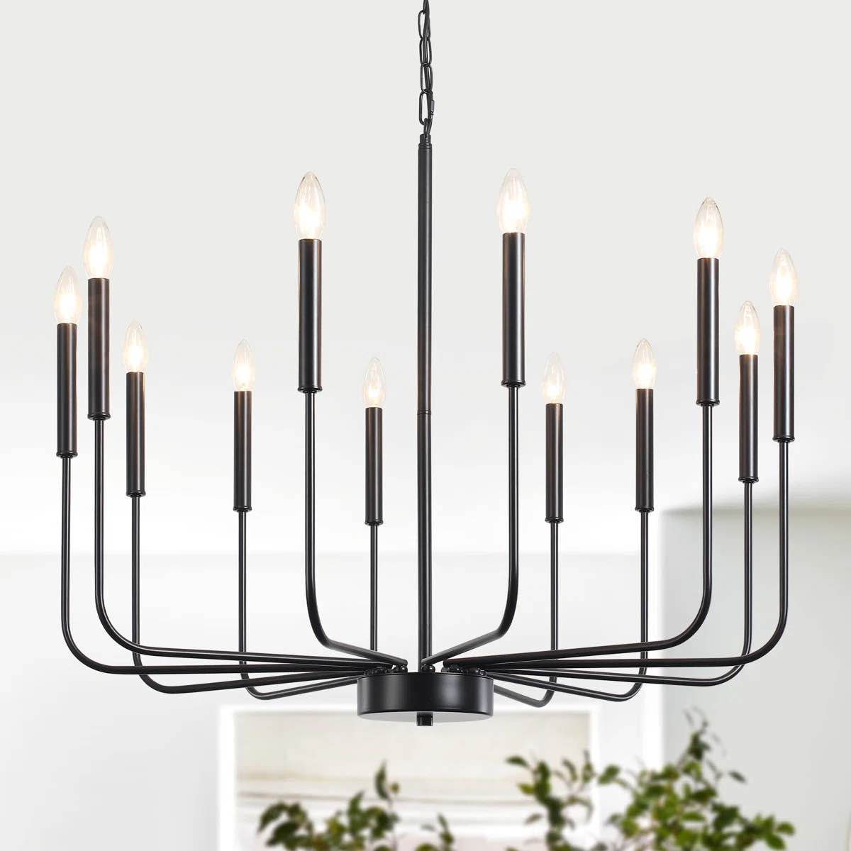 Tirath 12 - Light Large Kitchen Island Classic Chandelier Farmhouse
