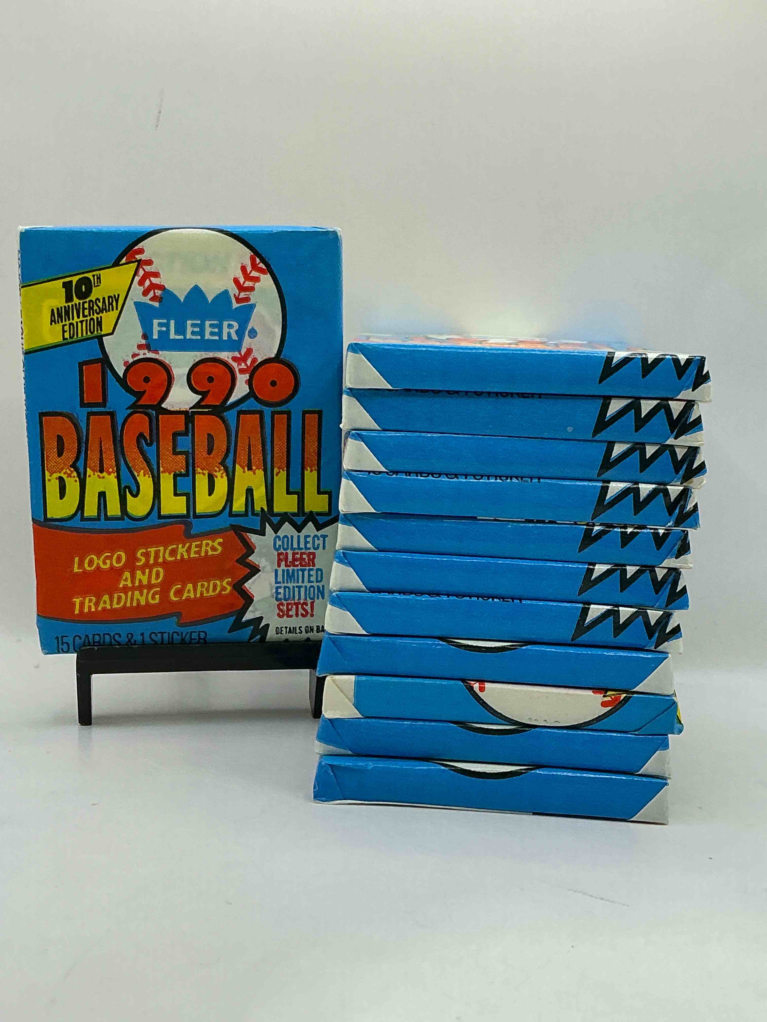 vintage baseball! awesome 1990 fleer baseball unopened sports card wax packs!direct from original box! search for valuable collectible ken griffey jr cards!