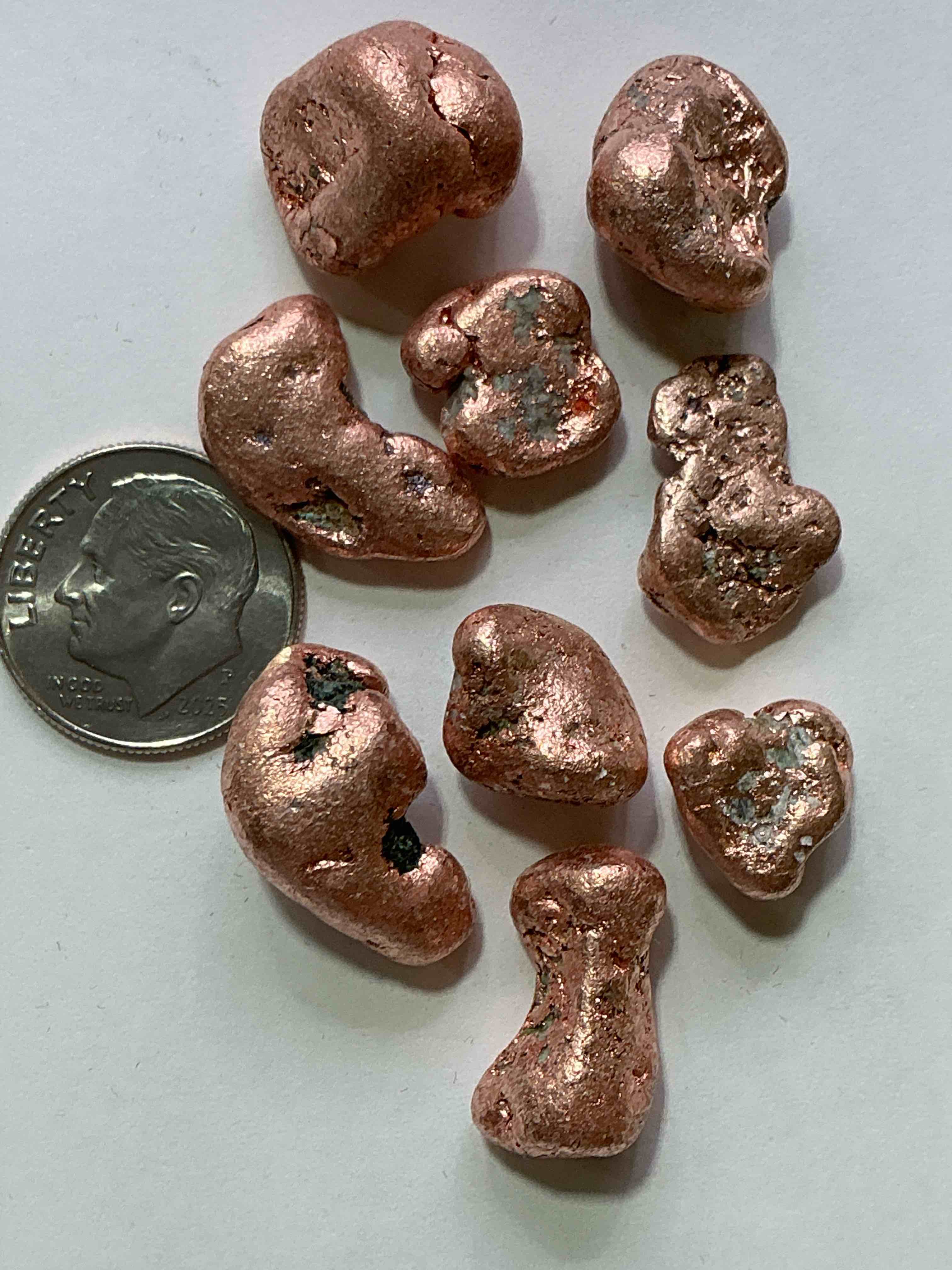 Condition photo showing New/Like New for copper nuggets in rare form! check out these rarely seen approximately .999 copper nuggets direct from prospecting in copper harbor, michigan! copper in nugget form is rarely seen & each piece is completely unique. a great investment in fine u.s. michigan copper & also really cool conversation pieces!