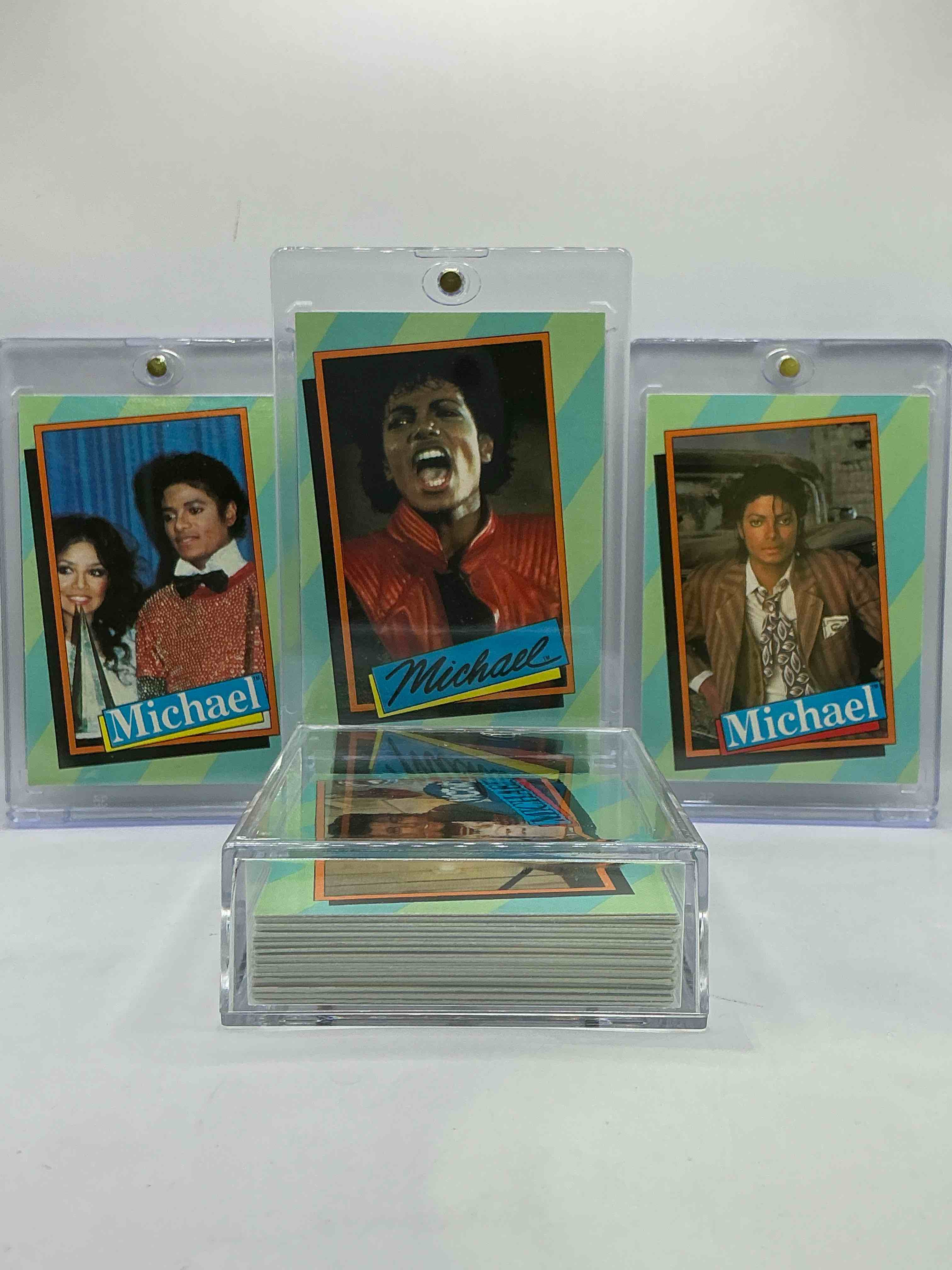 1984 michael jackson history! complete series two 33 card michael jackson collector card set, authentic original from 1984! a serious collector item straight from the height of michael jackson mania! great condition & completely original!