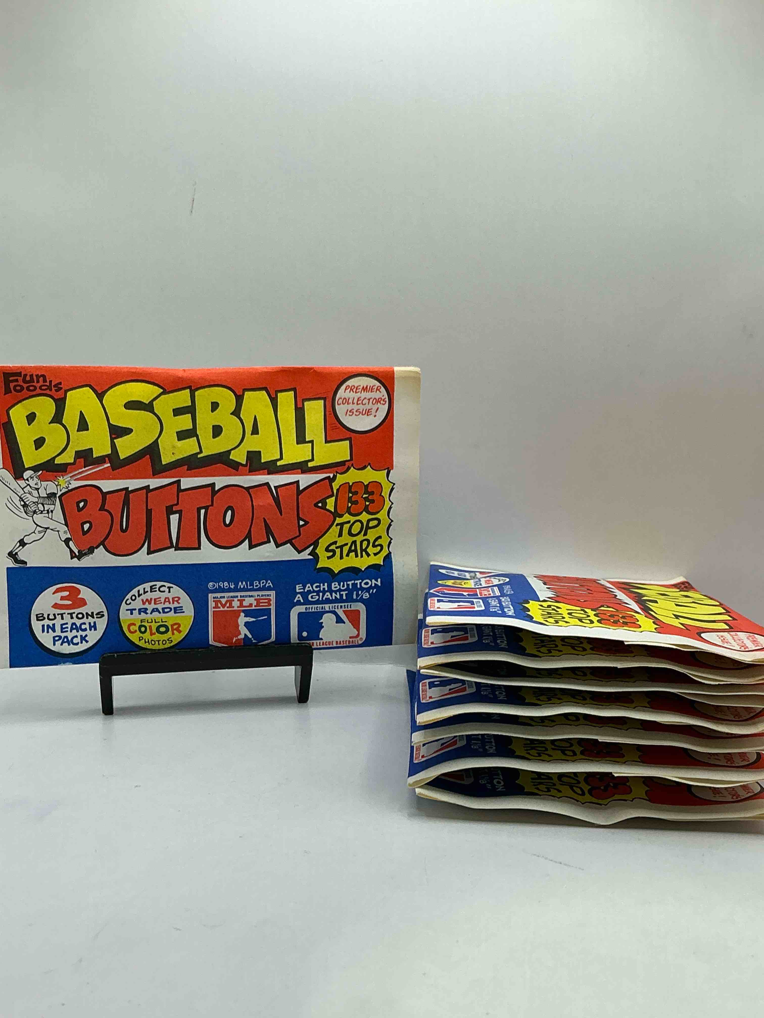 1984 fun! baseball buttons from the early 80’s! rare packs, so much fun! collect your favorite players!