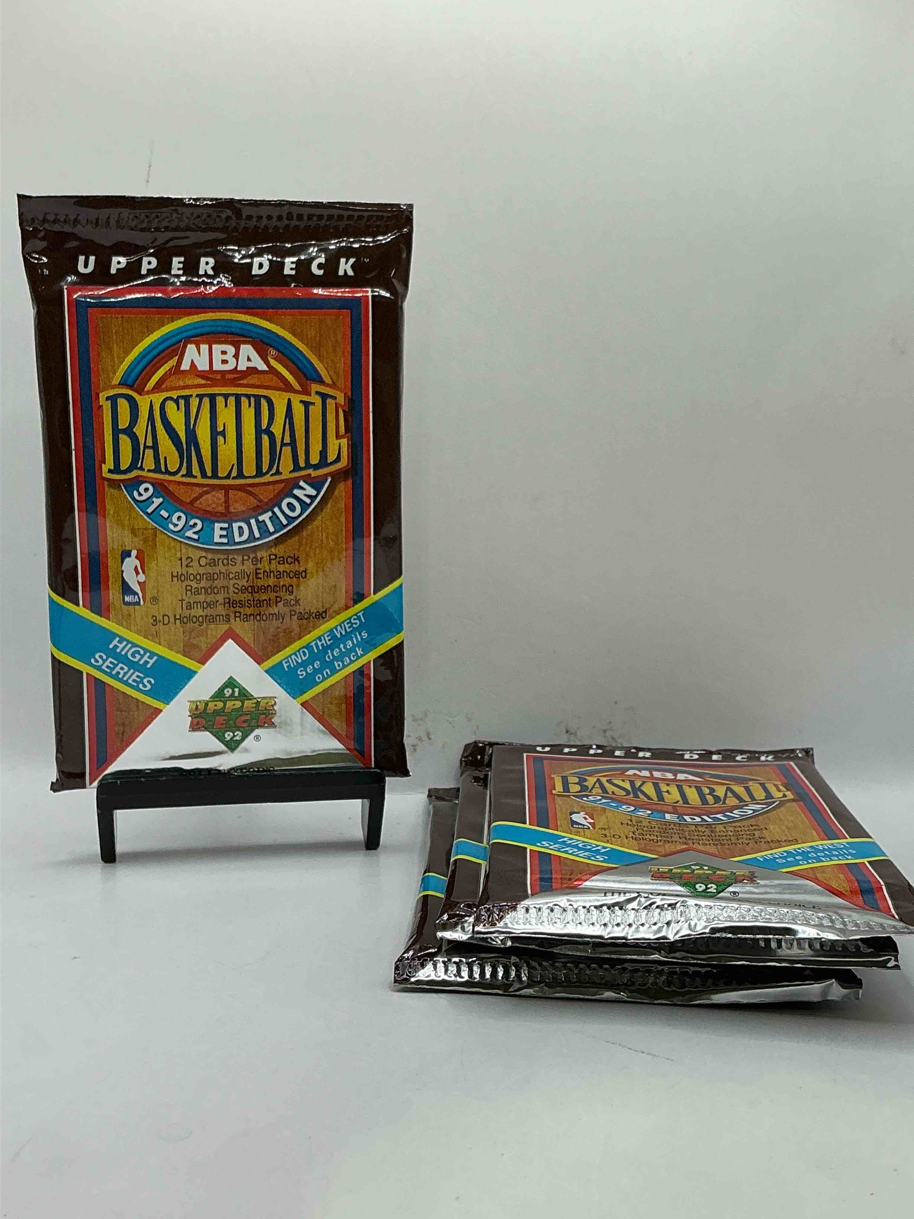 michael jordan?! 1991/92 nba upper deck basketball sealed sports card collectible pack, direct from original retail case! search for valuable michael jordan #44, magic vs. jordan card #34 & so many other cool cards! hard to find & drying up!