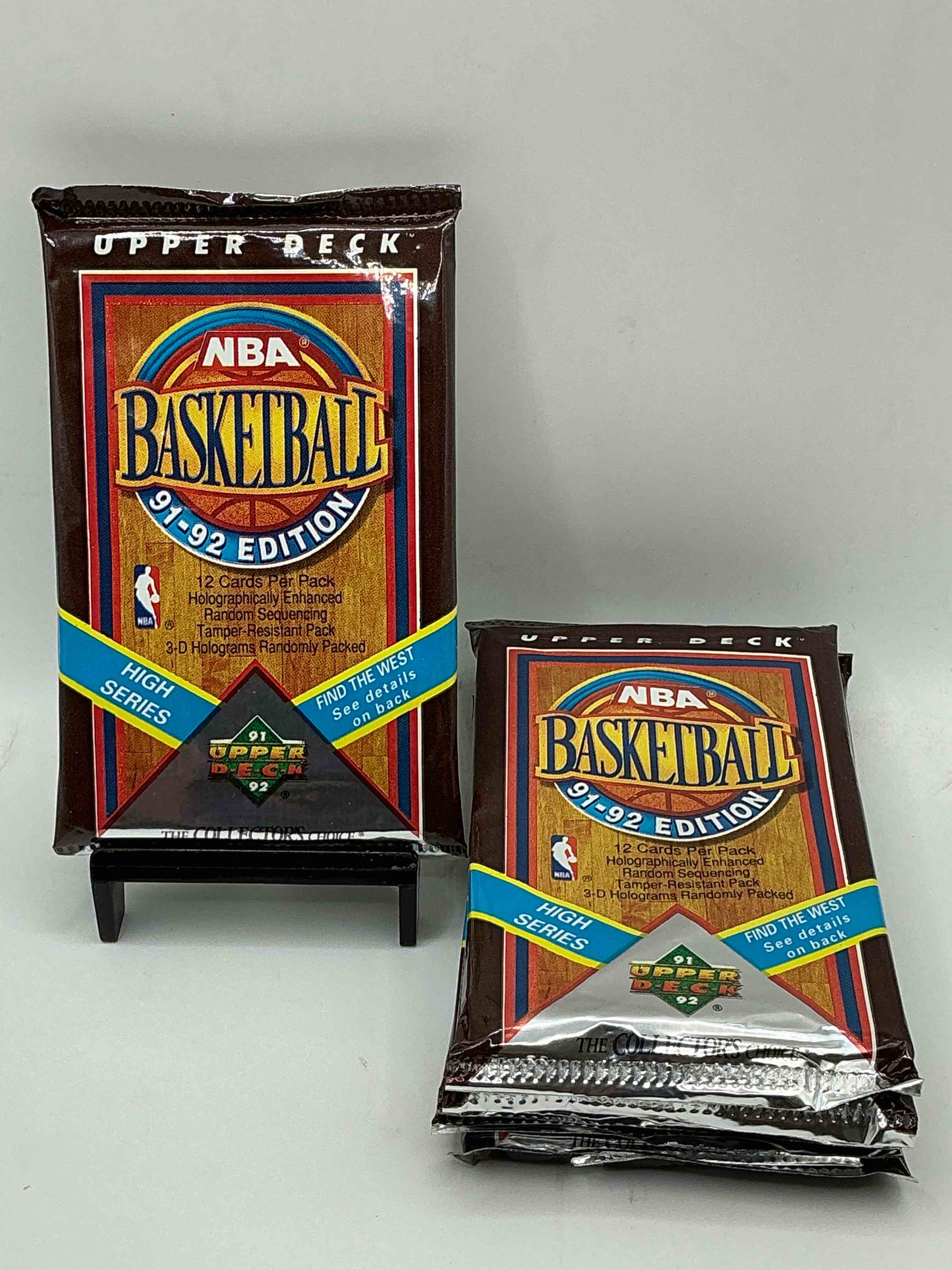 wow, find the west! 1991/92 high series upper deck nba basketball sealed pack, direct from original sealed retail case! potential to find a jerry west signature card only in this high series... super rare! also search for valuable michael jordans & too many great cards to list! an awesome investment in sports card memorabilia! you may never see these again, super rare!