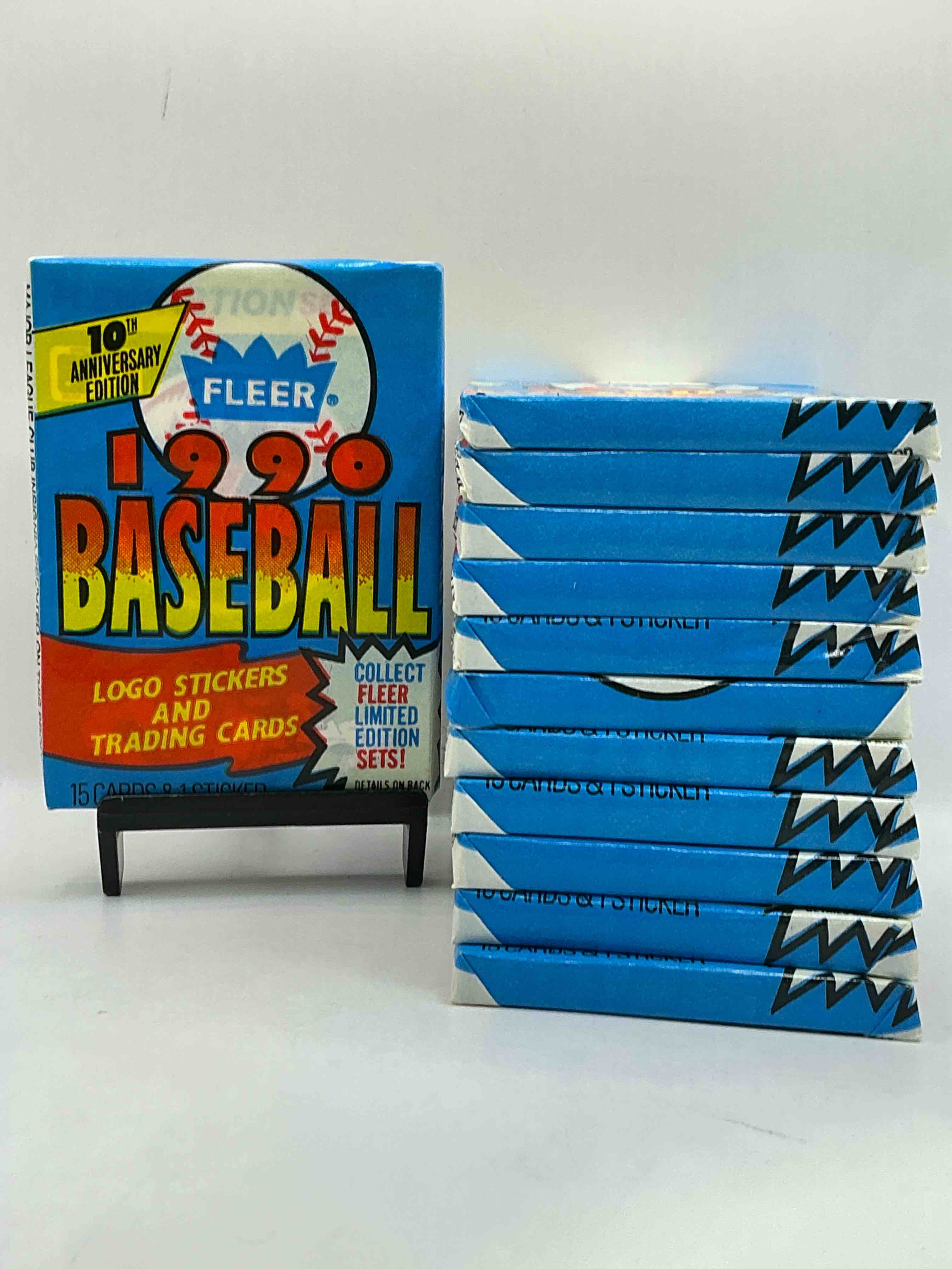 vintage baseball! awesome 1990 fleer baseball unopened sports card wax packs!direct from original box! search for valuable collectible ken griffey jr cards!