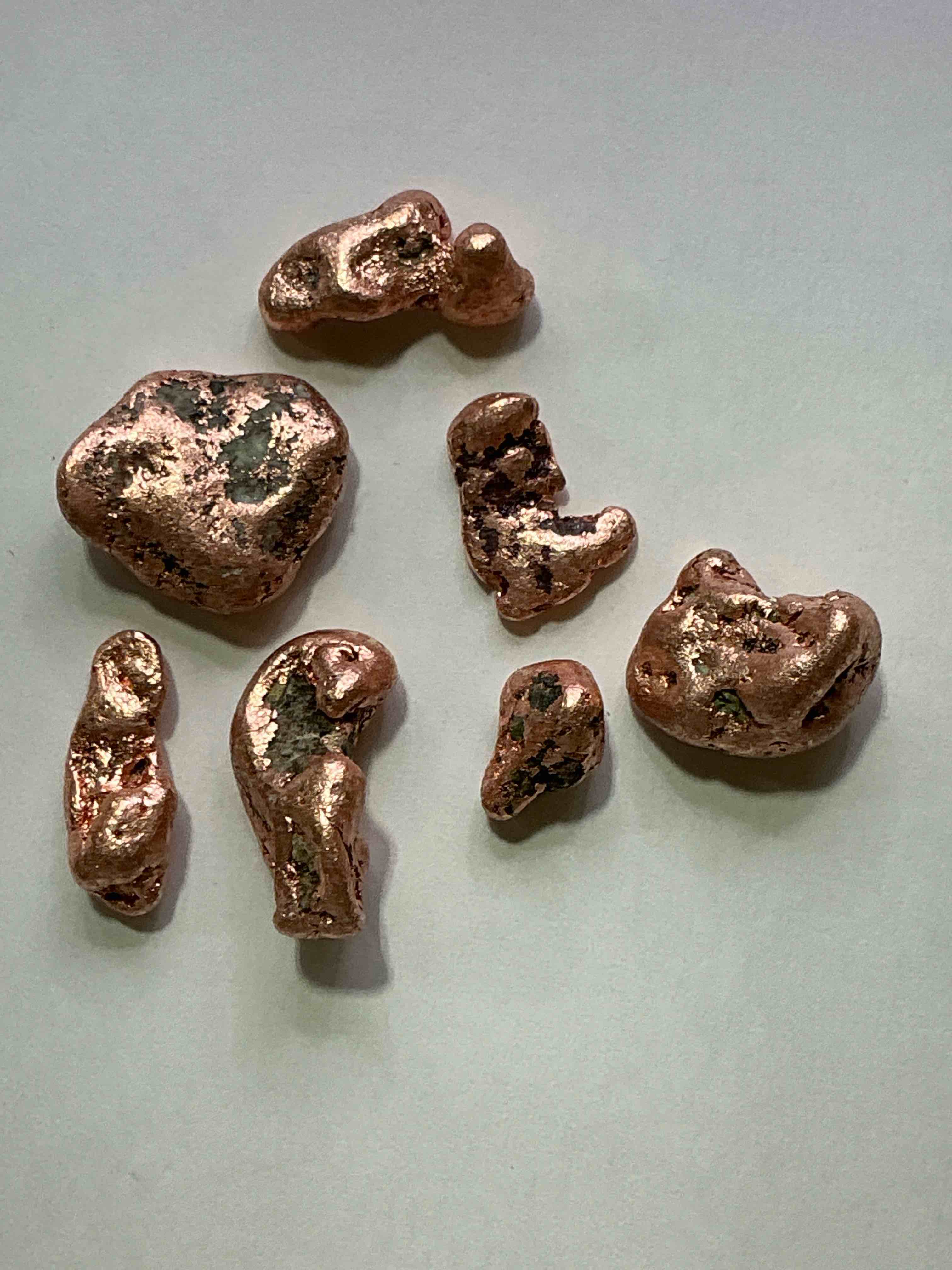 copper nuggets in rare form! rare versions of copper droplets, super cool!