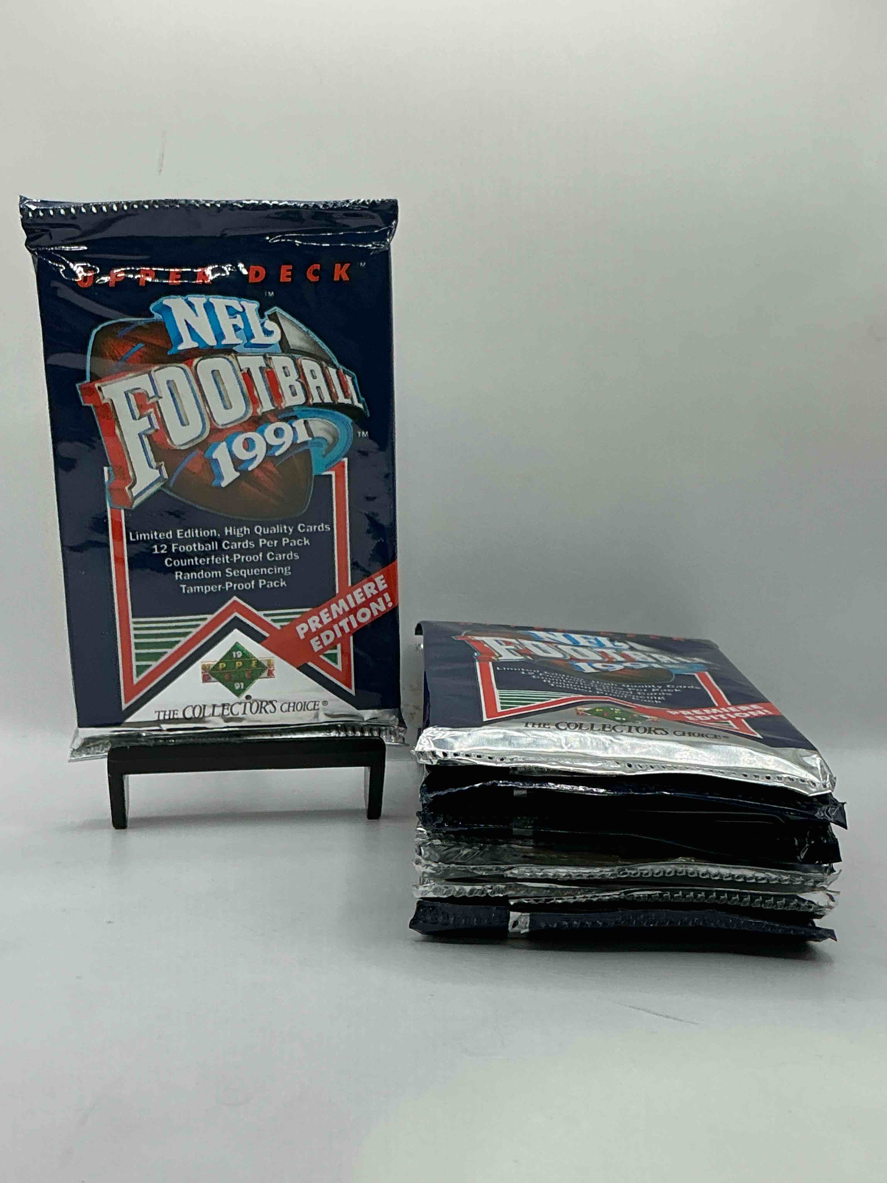 rare & vintage! 1991 upper deck premier edition unopened nfl football packs! direct from original box! brett favre rookie year! search for brett favre rookie & other 80s stars!