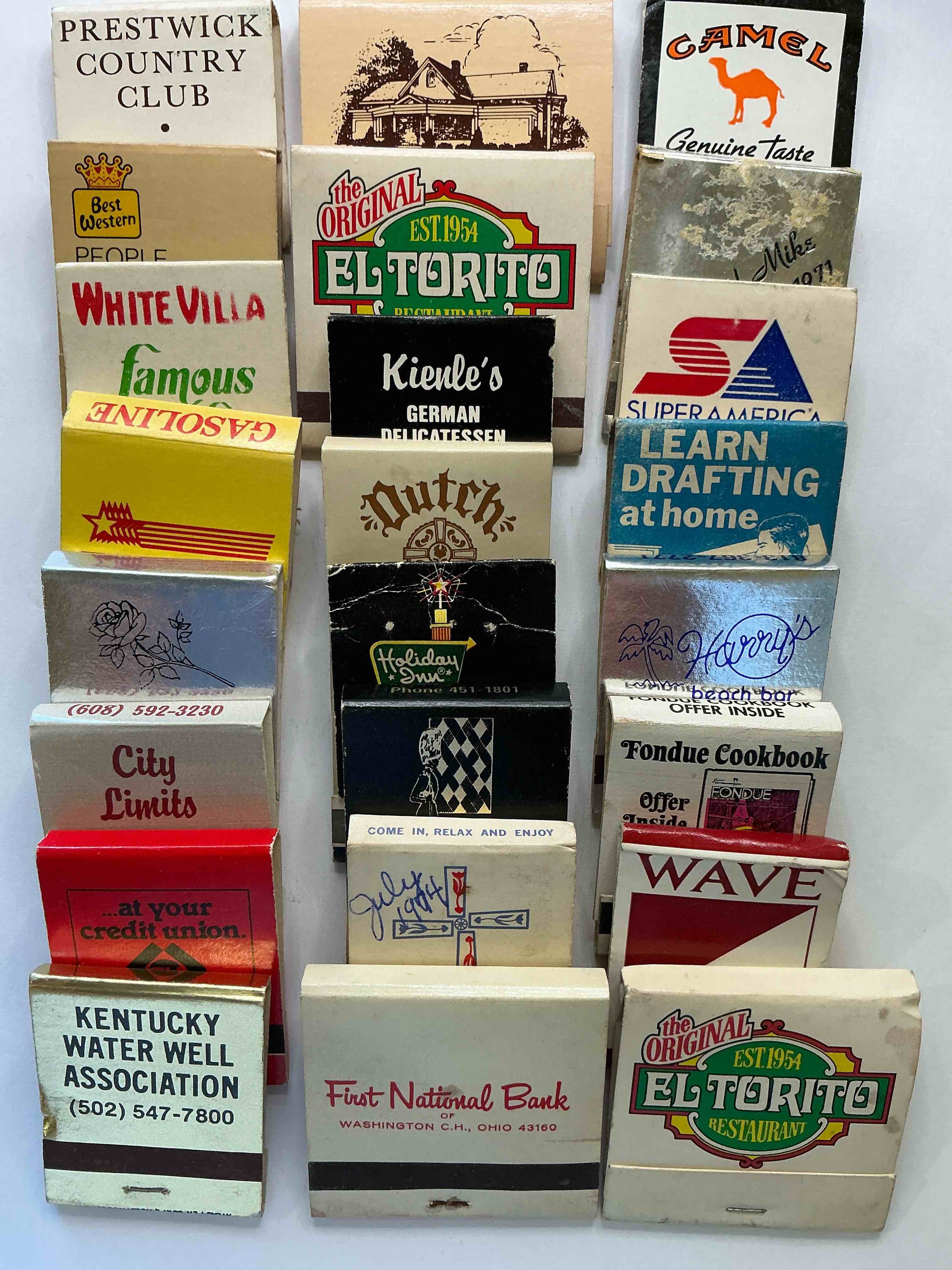 Condition photo showing Good Condition for vintage matchbooks!  a crazy hard to collect collection of matchbooks from all over, many from places that no longer exist!  collection spans decades & decades!  most books are complete with all matches!  one of a kind collection!  all original & impossible to find anywhere else!