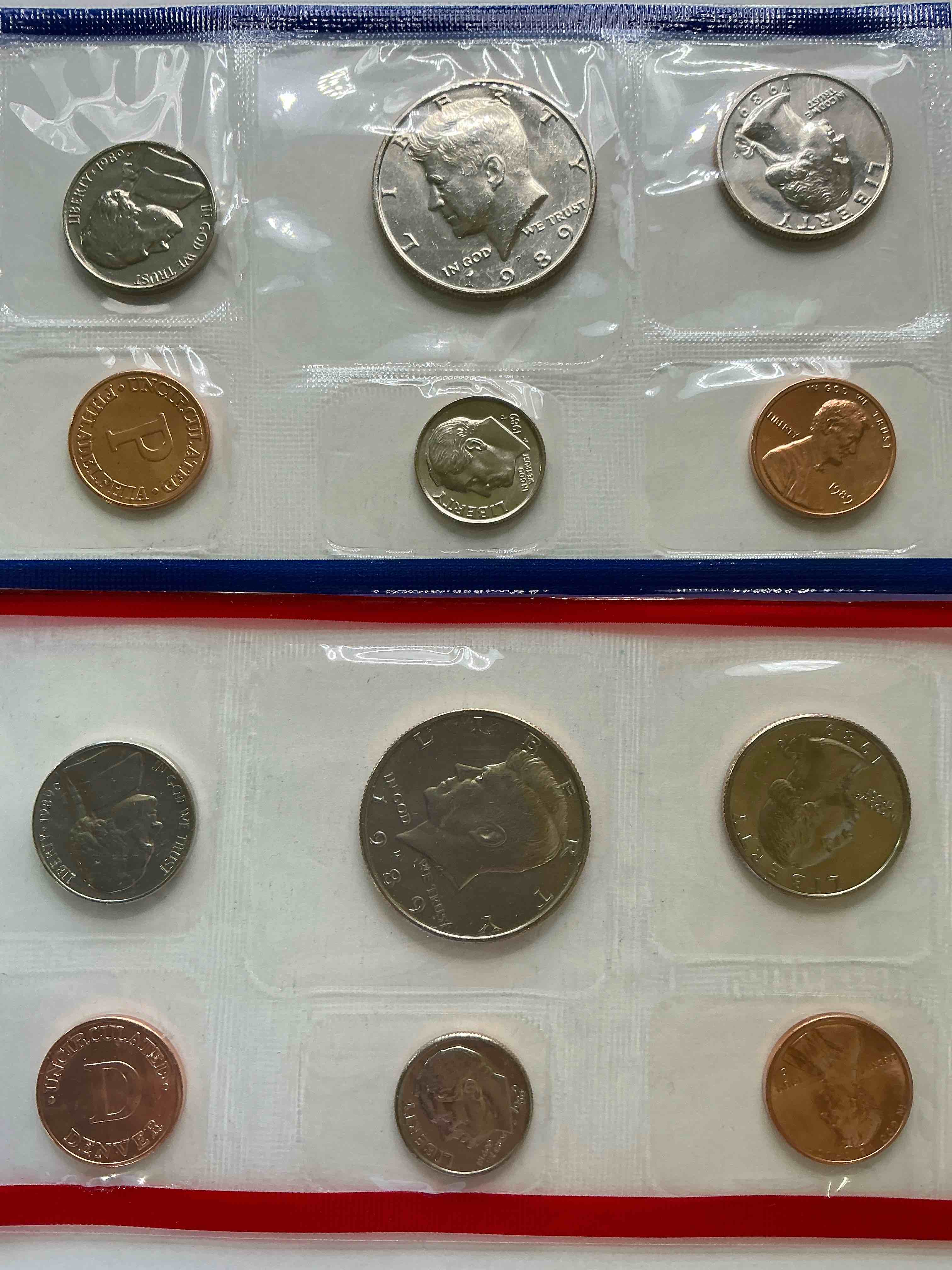 1989 uncirculated u.s. mint coins! attention all swifties out there! what a great year! these gorgeous coins from the mint set features each u.s. coins minted in 1989 in uncirculated condition, from each mint mark, philly & denver! from the u.s. treasury in 1989! own an awesome investment & incredible piece of u.s. history! also makes for an awesome gift!