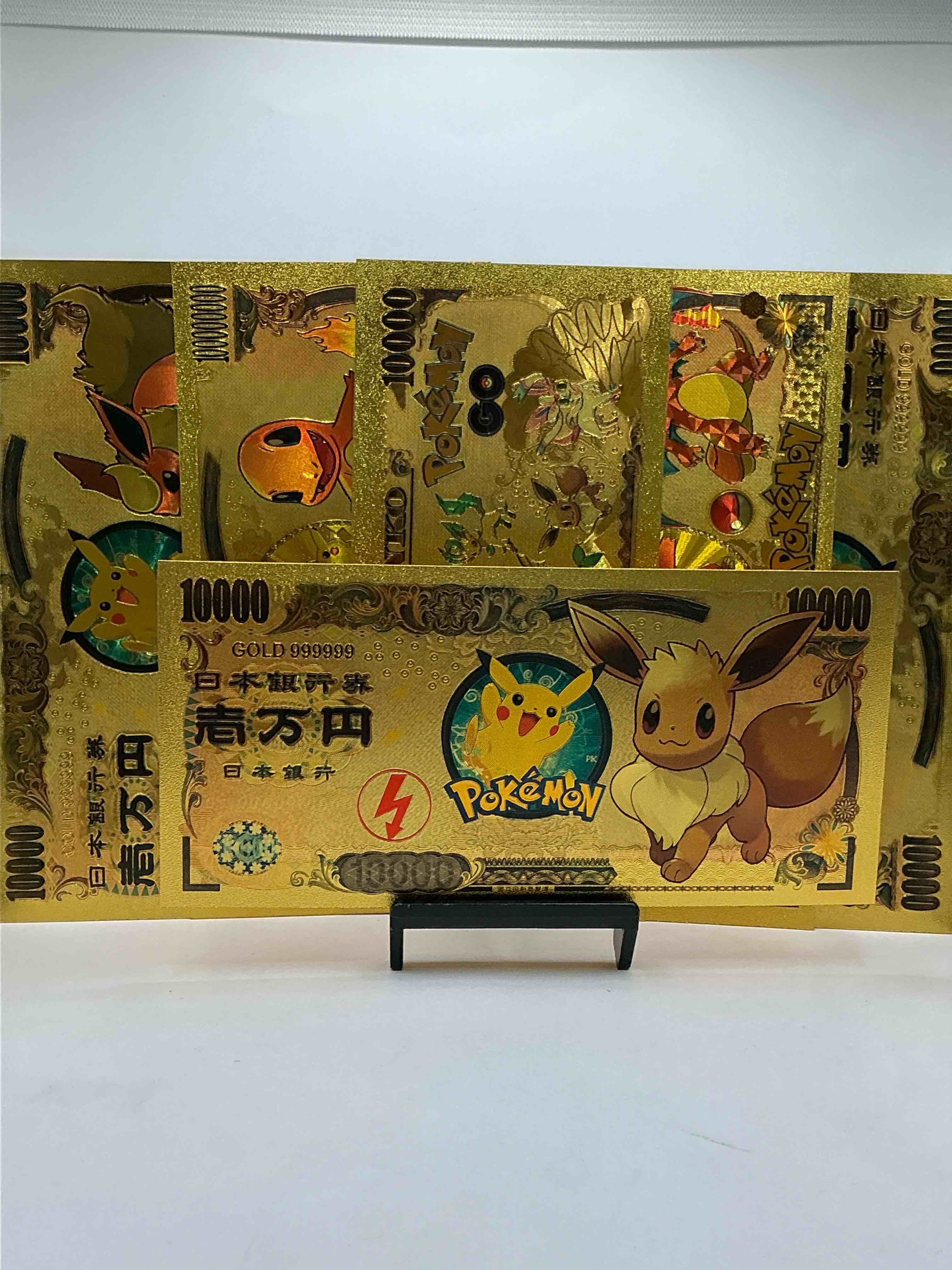 pokémon novelty gold in this color dollars! ultra cool novelty 10,000 pokémon bill with characters & cool designs! rare & hard to get! 