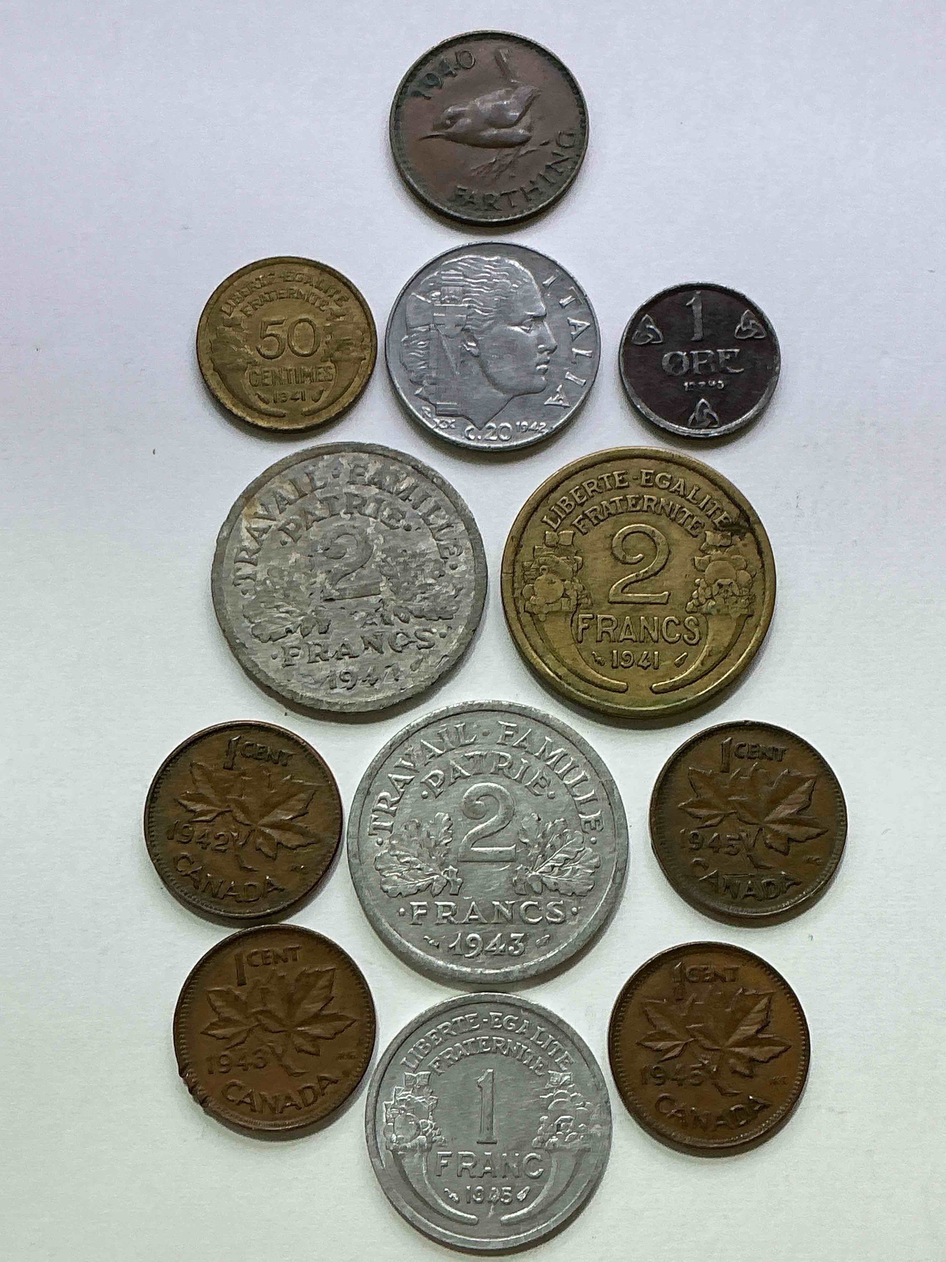 world war two buffs rejoice! up for auction is an awesome collection of world war ii era coins (1939-1945) from around the world! really hard to collect & find in one place! really cool pieces of history!