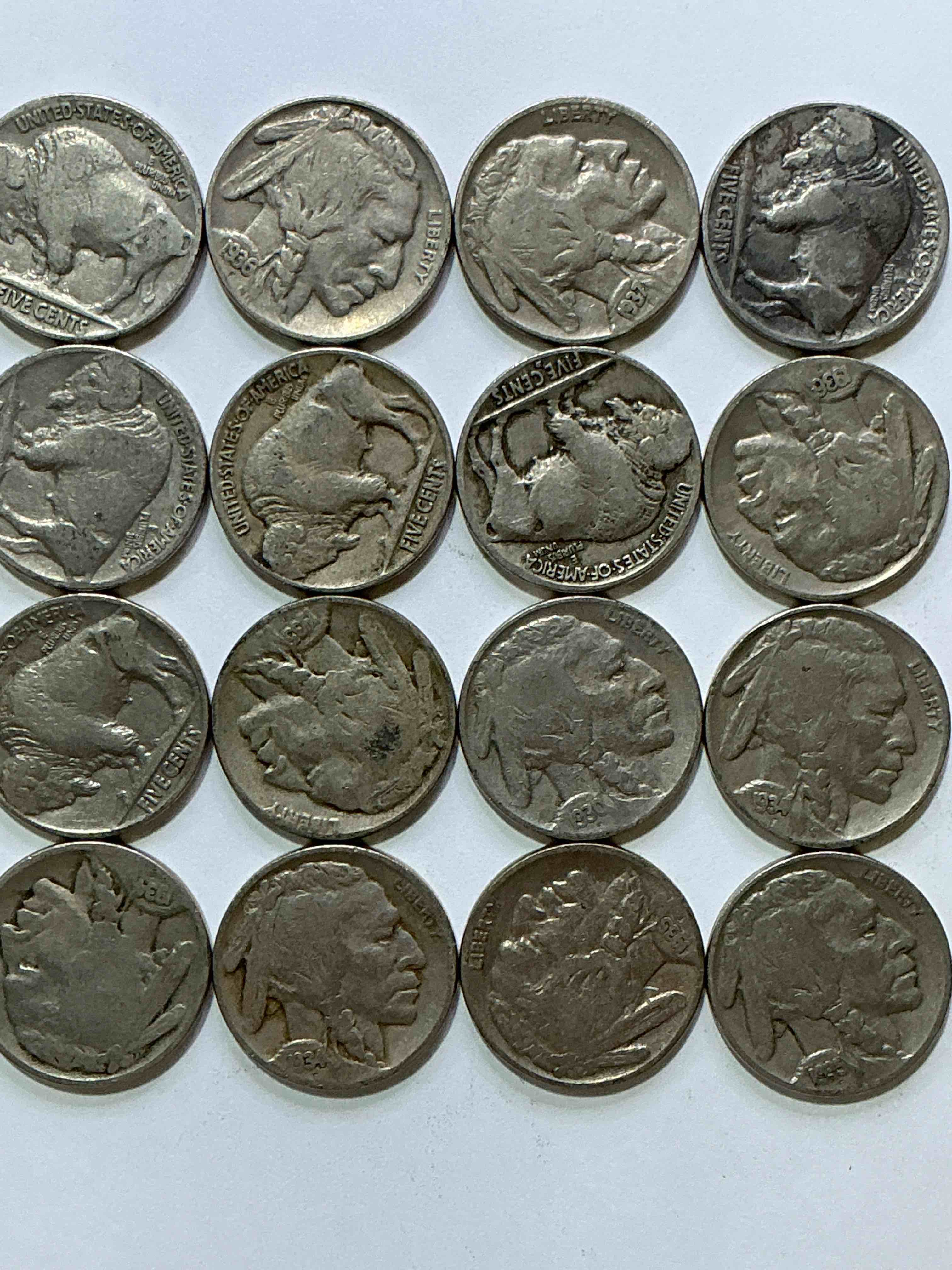 Historic Buffalo Nickels! Indian Head Buffalo Nickels Were Minted From 1913 To 1938 & Have Become A Favorite For Coin Collectors Around The World! Own Pieces Of American History With These Cool Indian Head Buffalo Nickels In Circulated Condition, Most With Visible Dates Which Is Very Rare For Buffalo Nickels!