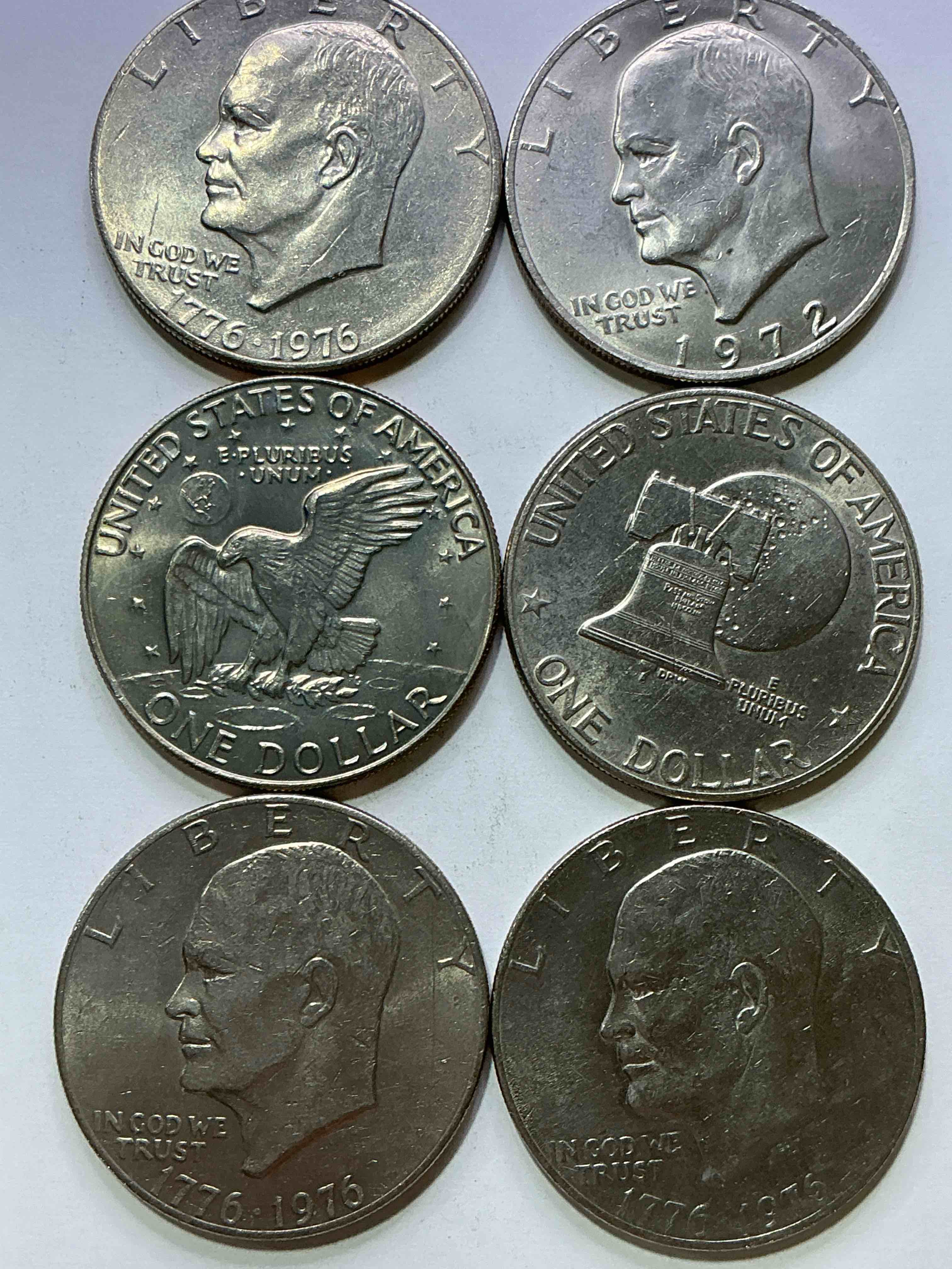 Gorgeous Eisenhower Dollar Coins! These Striking, Large U.S. Coins Were Minted From 1971-1978. Here Are Gorgeous Examples Of “Ike" Dollars From 1976 & Other Years! These Coins Have Become Immensely Popular With Collectors & Some Have Great Toning!