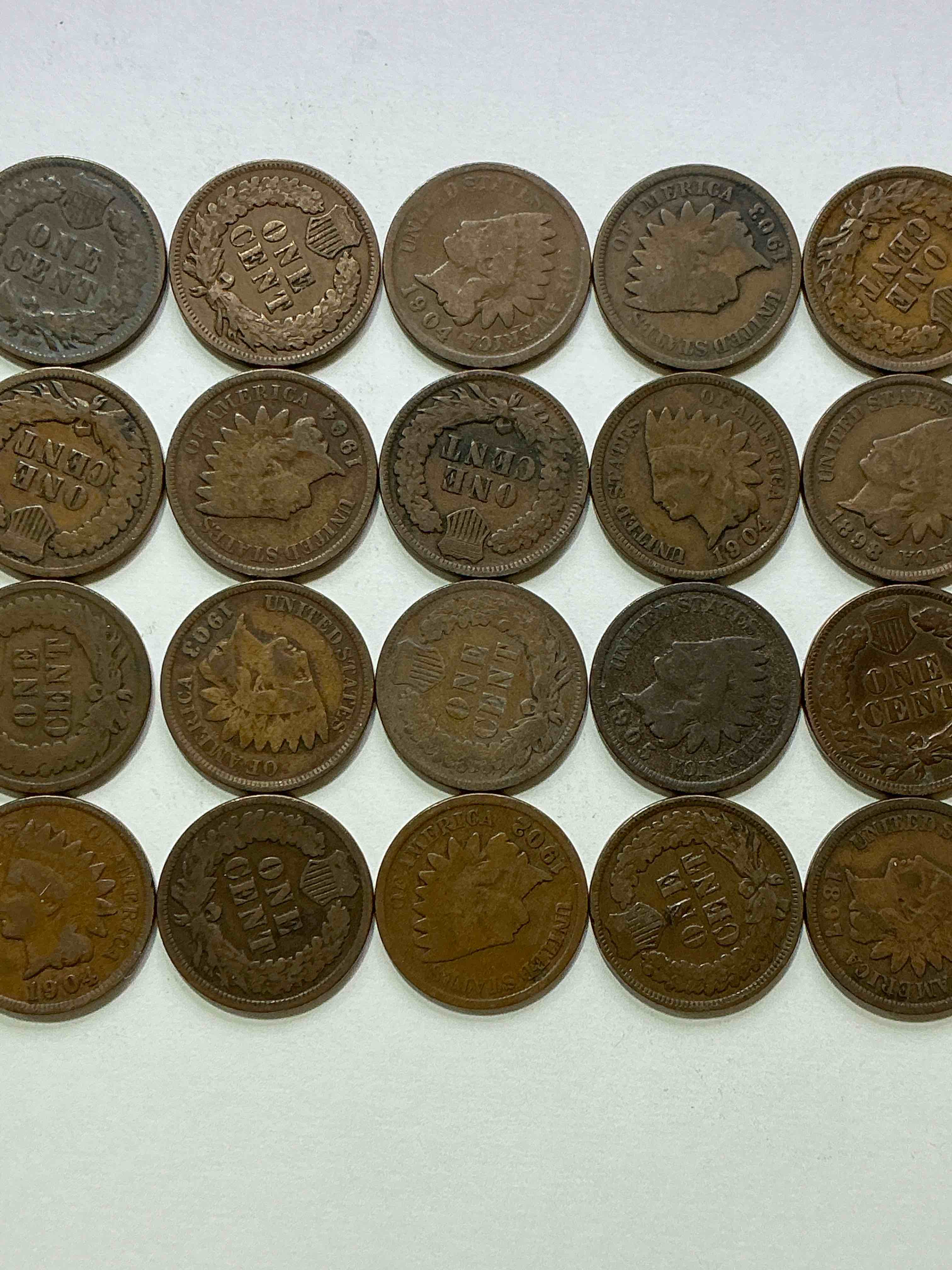 Indian Head Pennies! These Gorgeous U.S. Pennies Were Minted From 1859-1909 & Have Become Serious Collector Items! The "Indian Head" Design Is Actually A Representation Of Lady Liberty Wearing An Indian Headdress. Here Are Beautiful, Well-Kept Examples Representing Many Different Mint Years! Great For Collecting, Investing & Learning History, & Rare With Visible Dates!