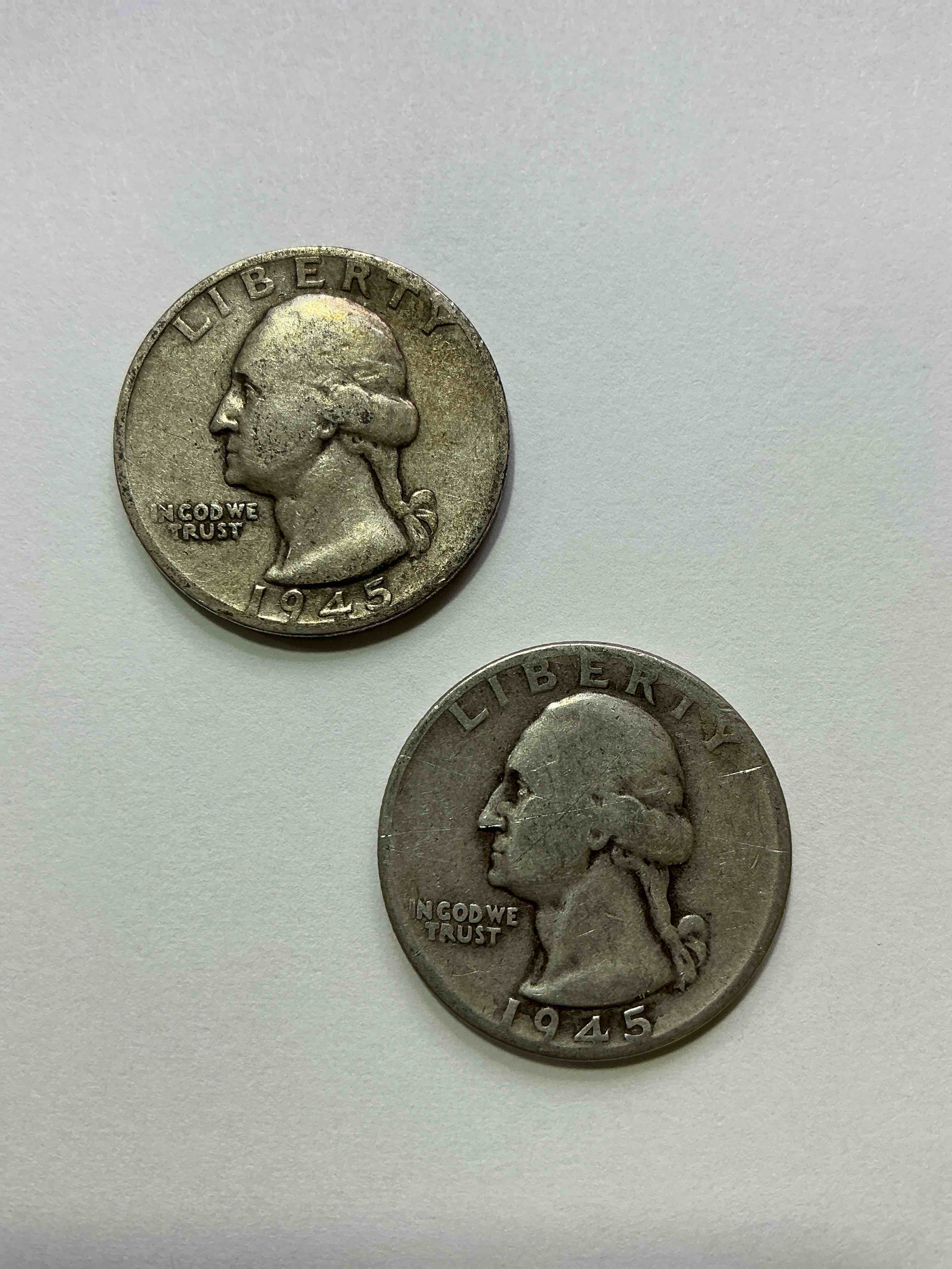 George Washington Brilliant Circulated World War II Silver! Pre 1965 U.S. Quarter Dollar Coins Were Actually Silver, Here Are Great Examples Of Awesome, Pristine George Washington Silver Quarter, Stunning & Circulated! Rare Mints! Great For Investing In Precious Metals! These Coins Were Minted At 90% Silver and 10% Copper, Giving Them A Net Weight Of .18084 Ounces Of Pure Silver Per Coin! Very Hard To Find, Stunning! Invest In Fine U.S. Silver!