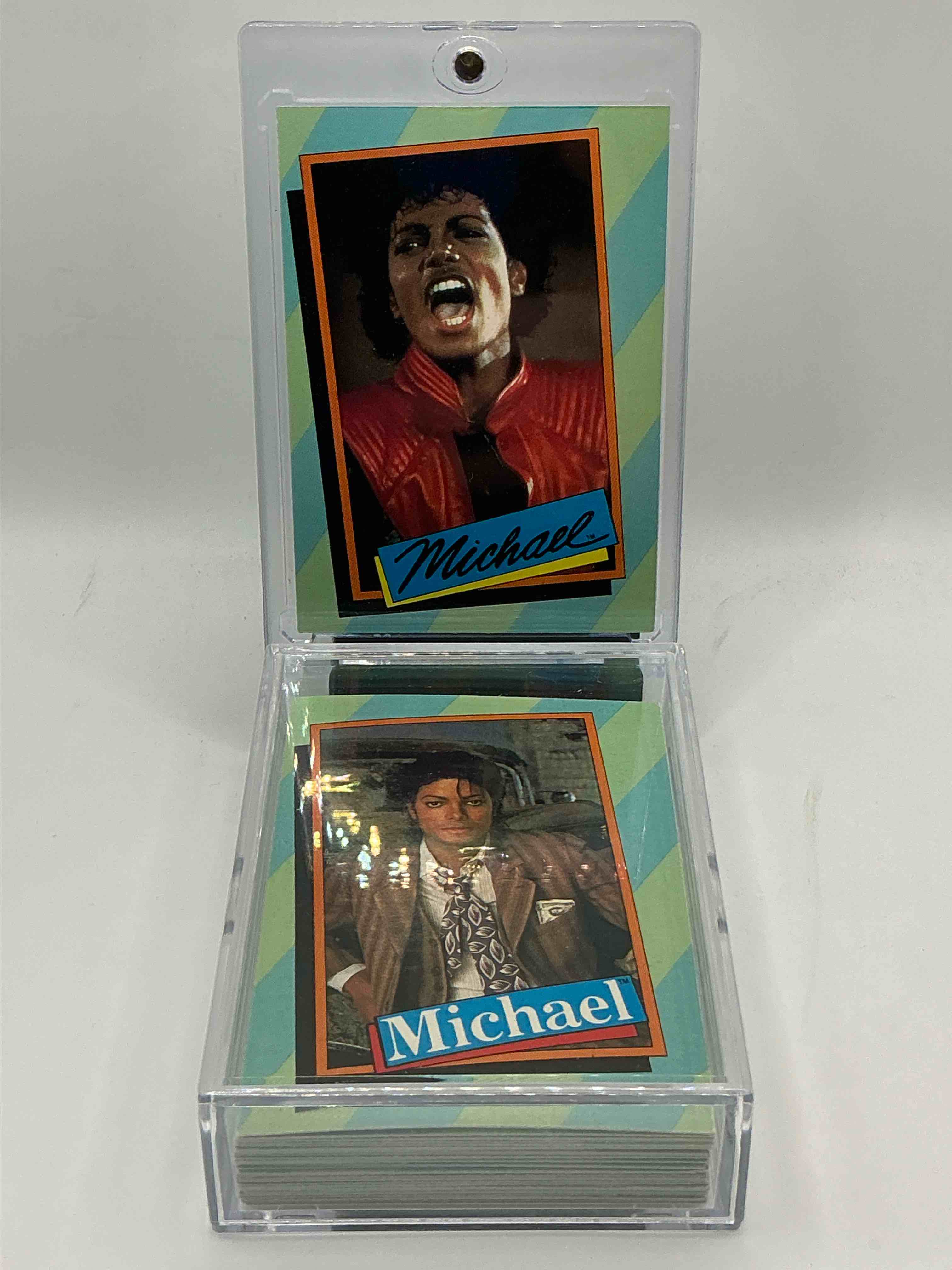 1984 michael jackson history! complete series two 33 card michael jackson collector card set, authentic original from 1984! a serious collector item straight from the height of michael jackson mania! great condition & completely original!