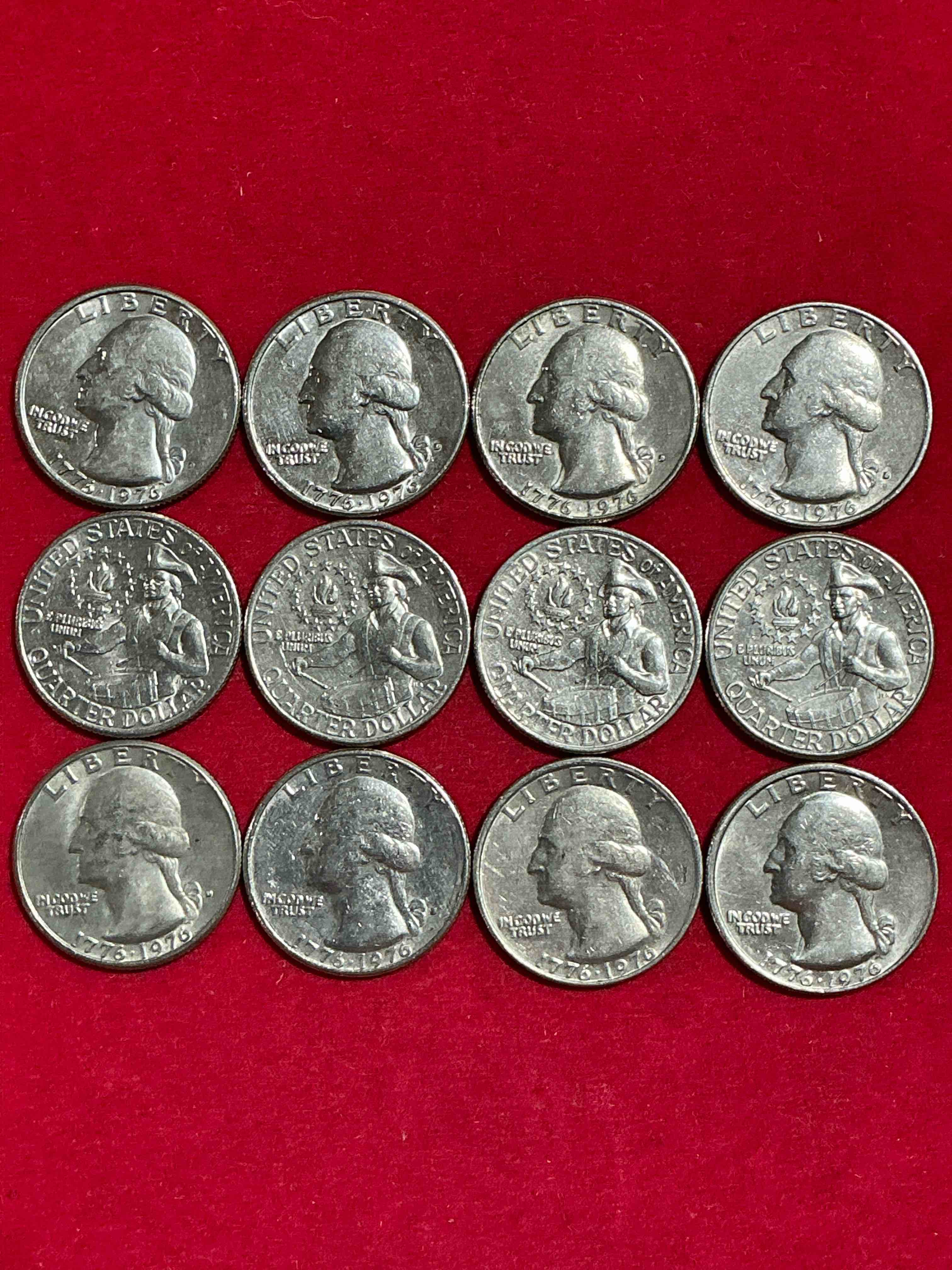 1976 Bicentennial Mint Coins! These Highly Collectible Mint Coins Includes 12 Coins, 6 Minted From Each Mint Location (Philly & Denver) That Year. Coins Are 1976 Special Bicentennial Edition, To Include Rare Bicentennial "Ike" Dollar!