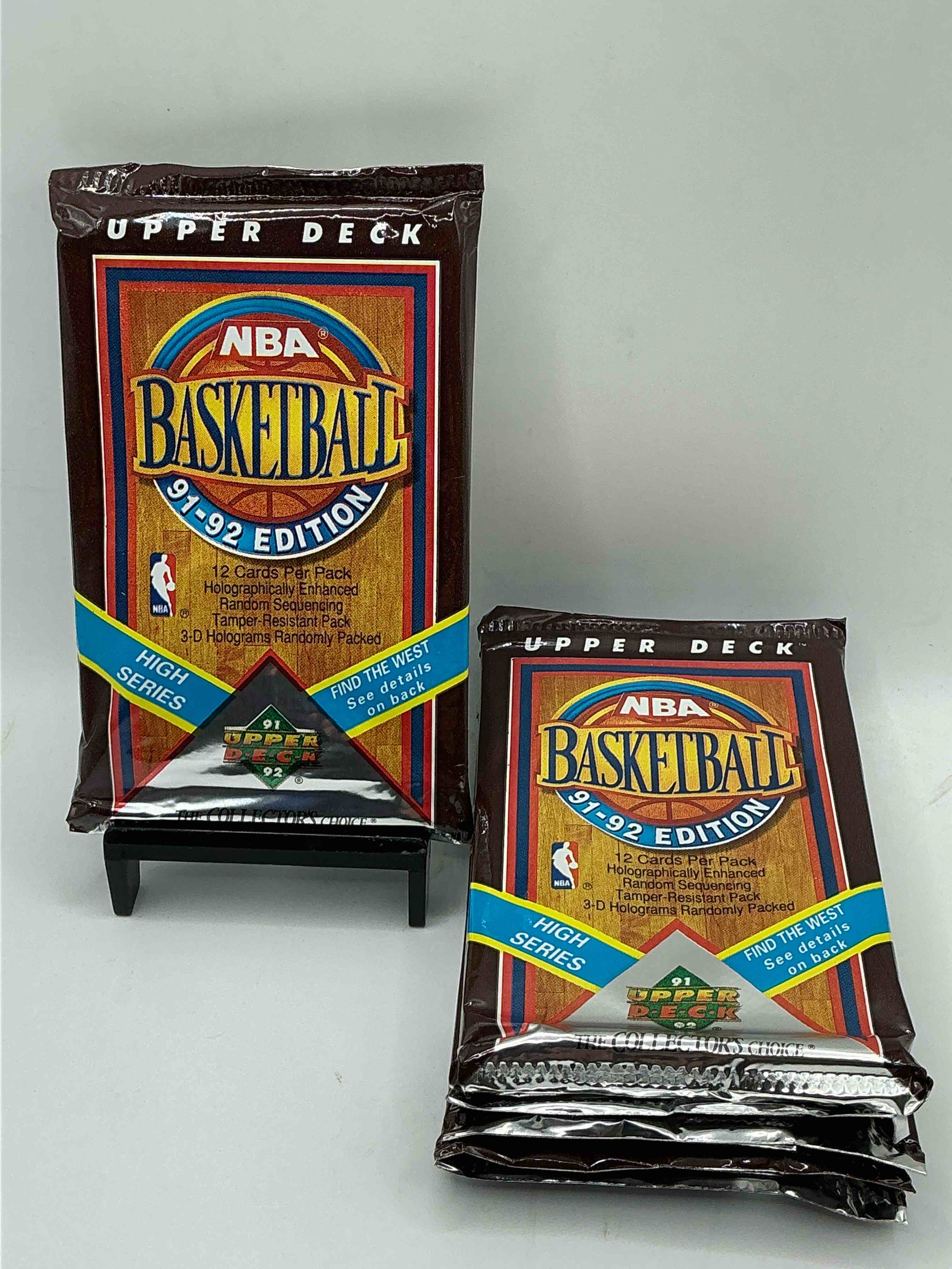 Wow, Find The West! 1991/92 HIGH SERIES Upper Deck NBA Basketball Sealed Pack, Direct From Original Sealed Retail Case! Potential To Find A Jerry West Signature Card Only In This High Series... Super Rare! Also Search For Valuable Michael Jordans & Too Many Great Cards To List! An Awesome Investment In Sports Card Memorabilia! You May Never See These Again, Super Rare!