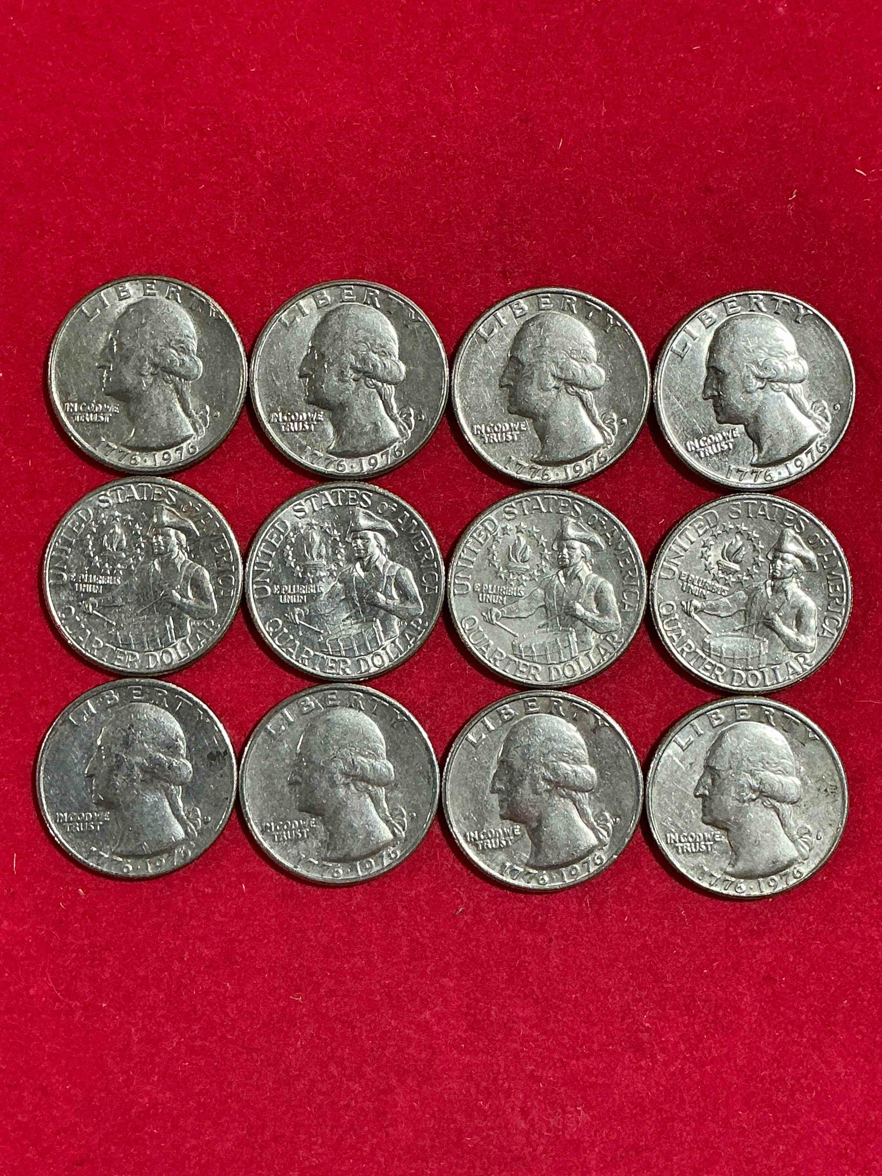 1976 bicentennial bliss! quarters! in 1976 the u.s. mint produced coins celebrating the 200 year anniversary of america. up for auction are awesome examples of bicentennial quarters produced for this... the infamous 200 year anniversary edition! highly desirable for collectors! own pieces of history & get ready for america's 250 year anniversary coming soon!