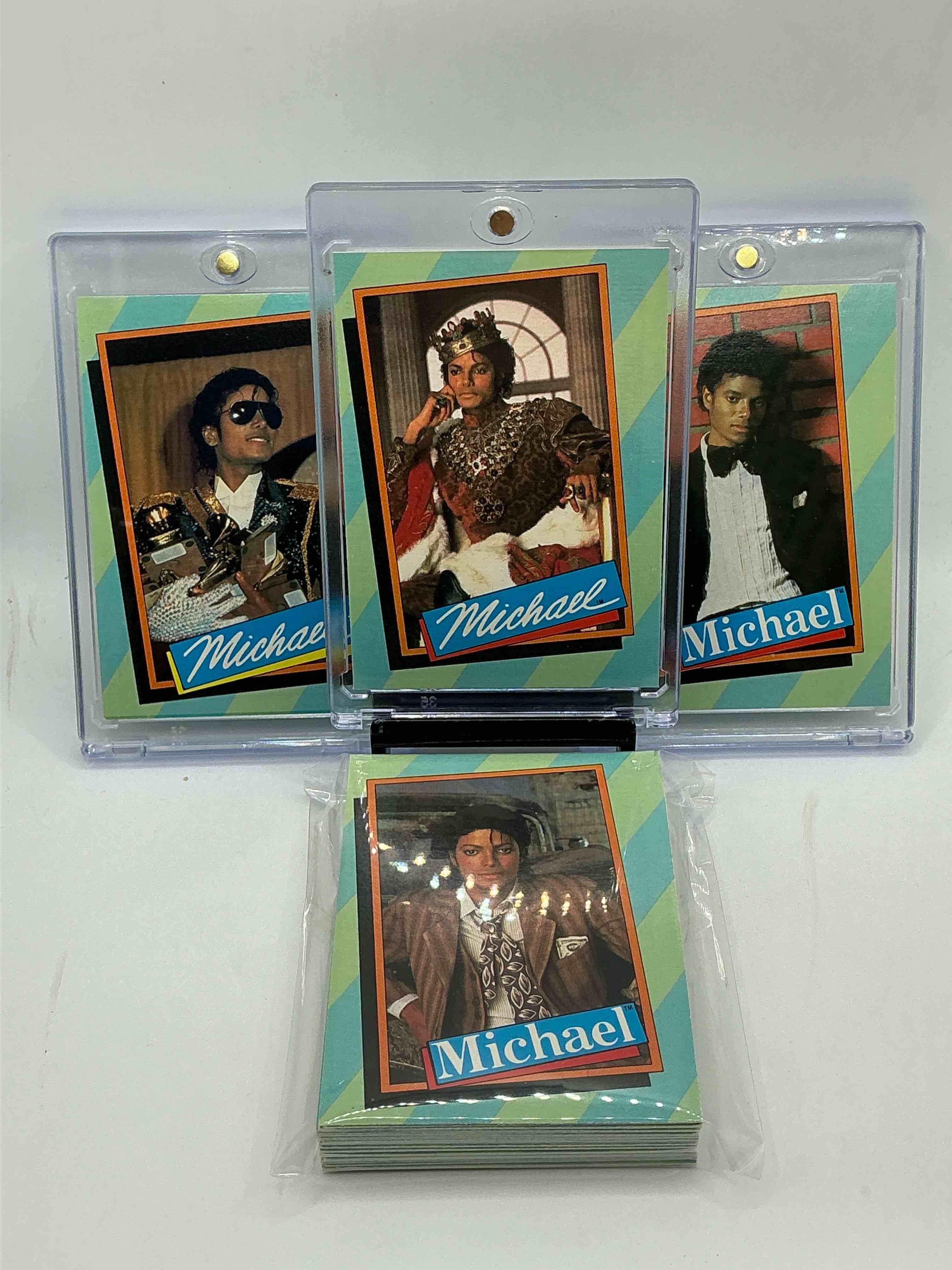 1984 michael jackson history! complete series two 33 card michael jackson collector card set, authentic original from 1984! a serious collector item straight from the height of michael jackson mania! great condition & completely original!