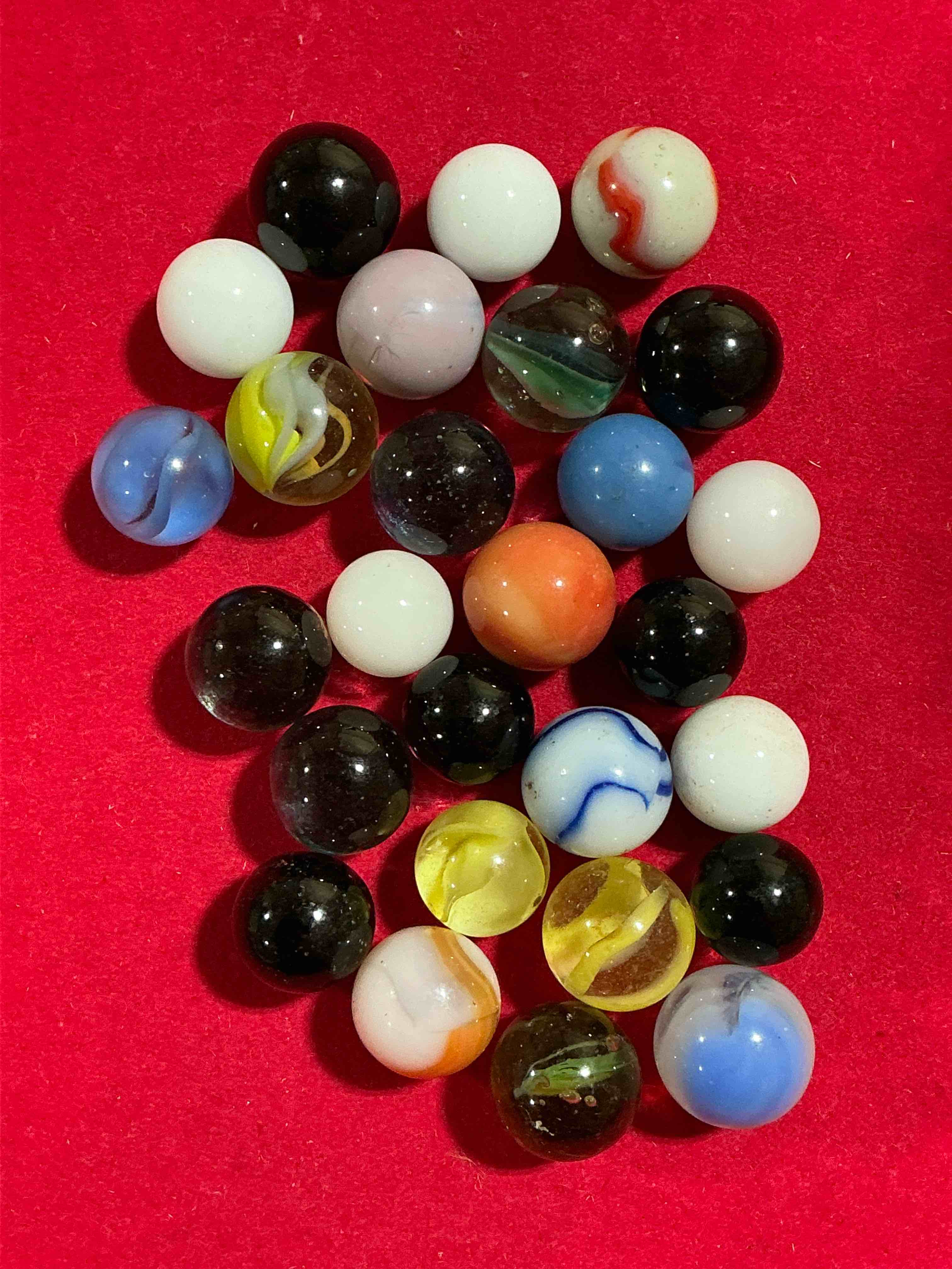 antique glass marbles! genuine stunning marbles lot, all marbles made between the years 1925-1965 & made with uranium! many are great depression era & even earlier! gorgeous, authentic pieces of history!  