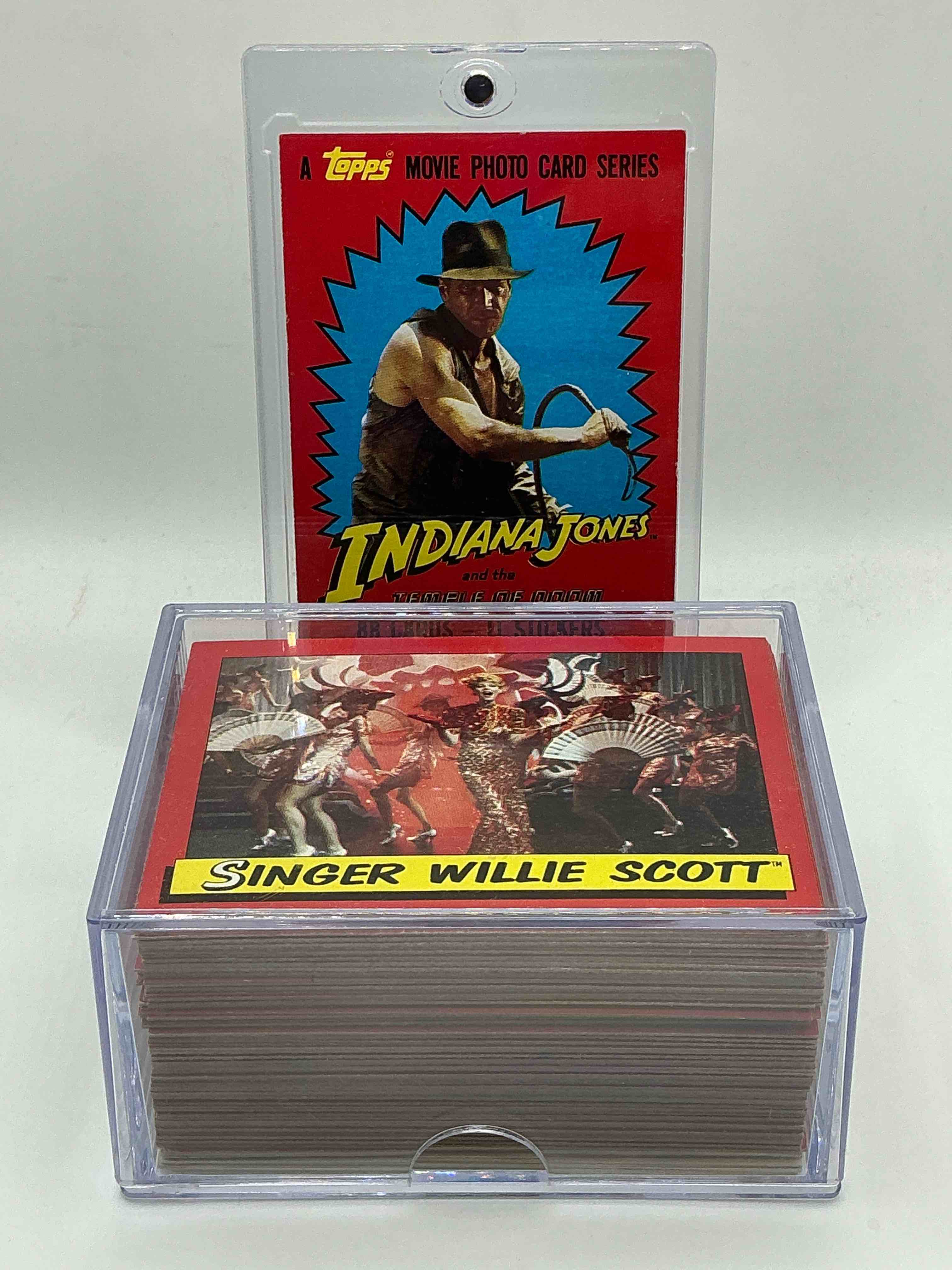 1984 indiana jones temple of doom! complete, authentic & original indy jones temple of doom movie cards, complete 88 card set! excellent condition! own a serious movie history collectible! very hard to find complete!