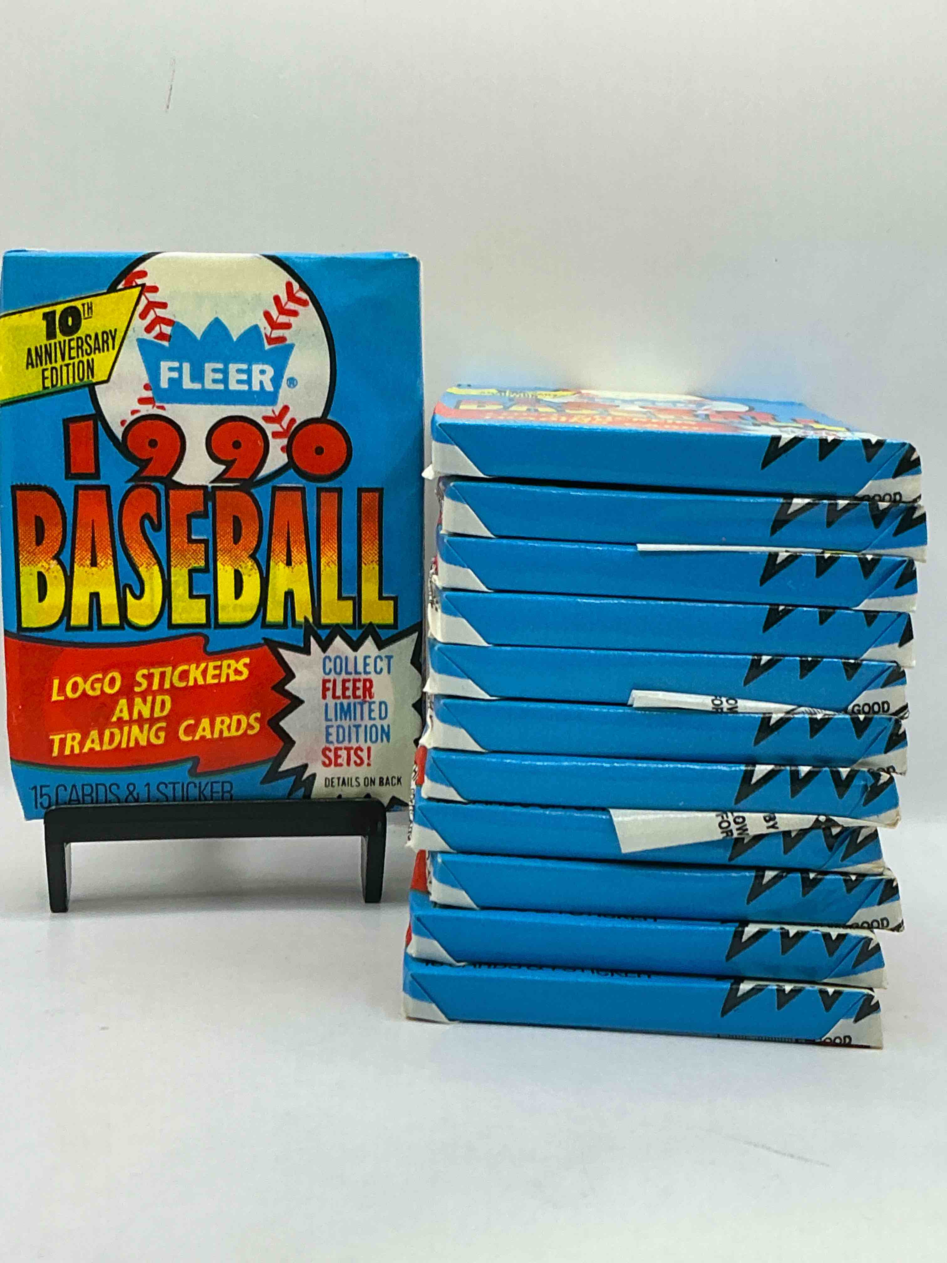 vintage baseball! awesome 1990 fleer baseball unopened sports card wax packs!direct from original box! search for valuable collectible ken griffey jr cards!