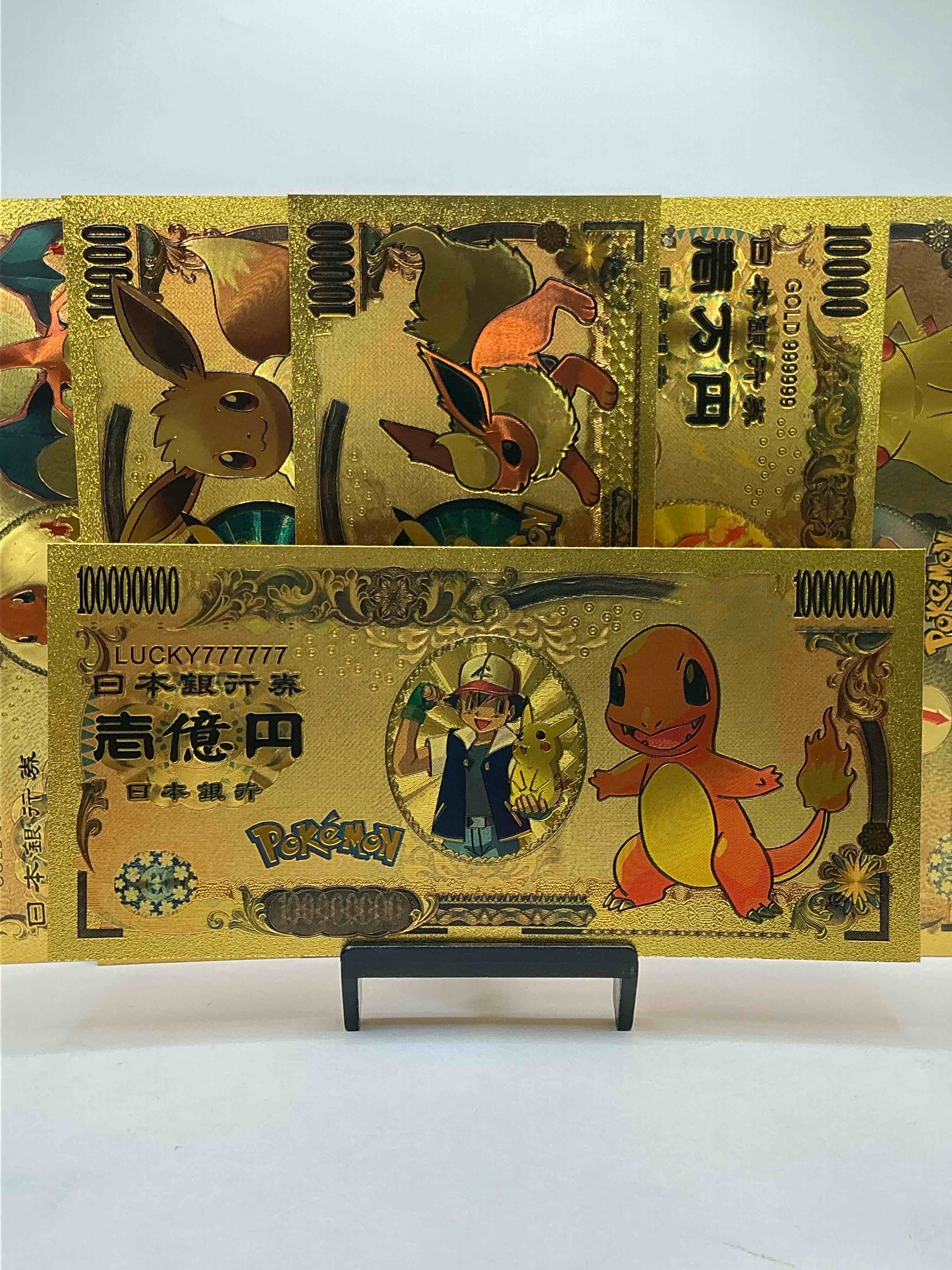 pokémon novelty gold in this color dollars! ultra cool novelty 10,000 pokémon bill with characters & cool designs! rare & hard to get! 
