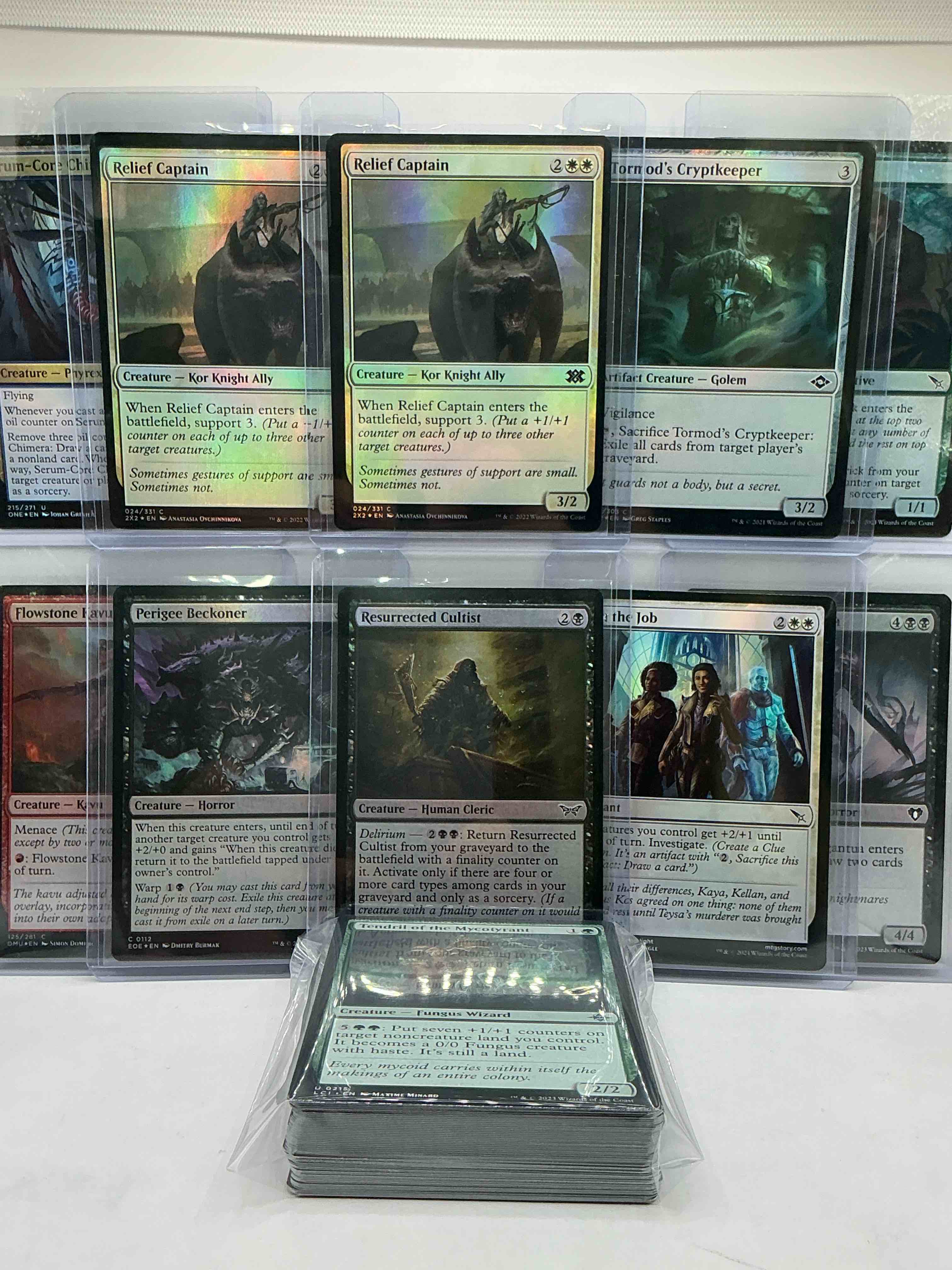 Condition photo showing New/Like New for magic the gathering 50 card lot! lot includes 10 rare or holo foil cards! all cards in excellent condition! a great way to join the mtg craze!