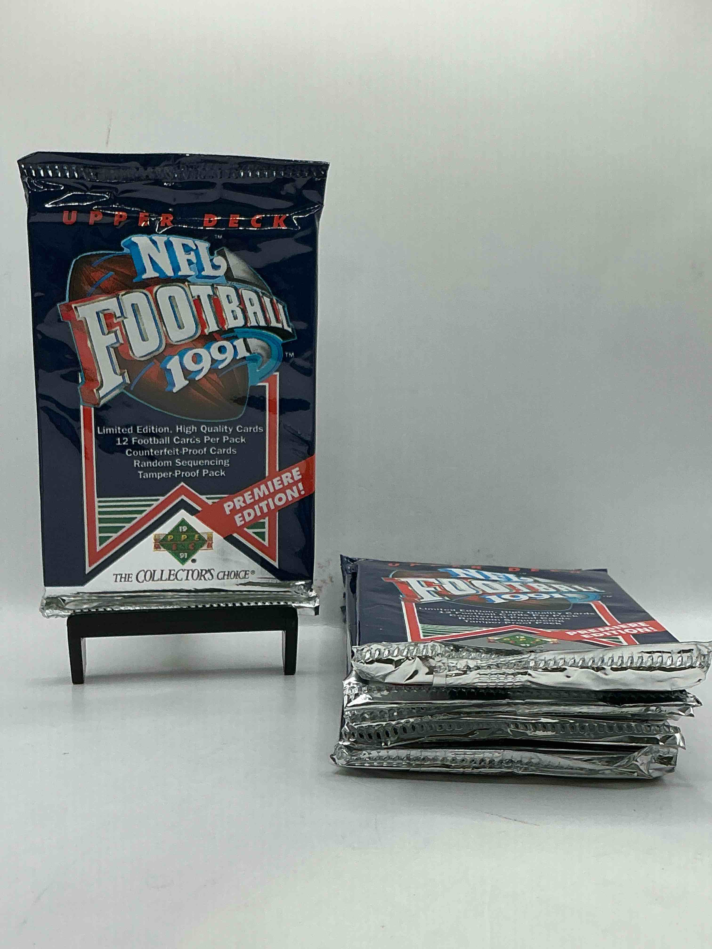 rare & vintage! 1991 upper deck premier edition unopened nfl football packs! direct from original box! brett favre rookie year! search for brett favre rookie & other 80s stars!