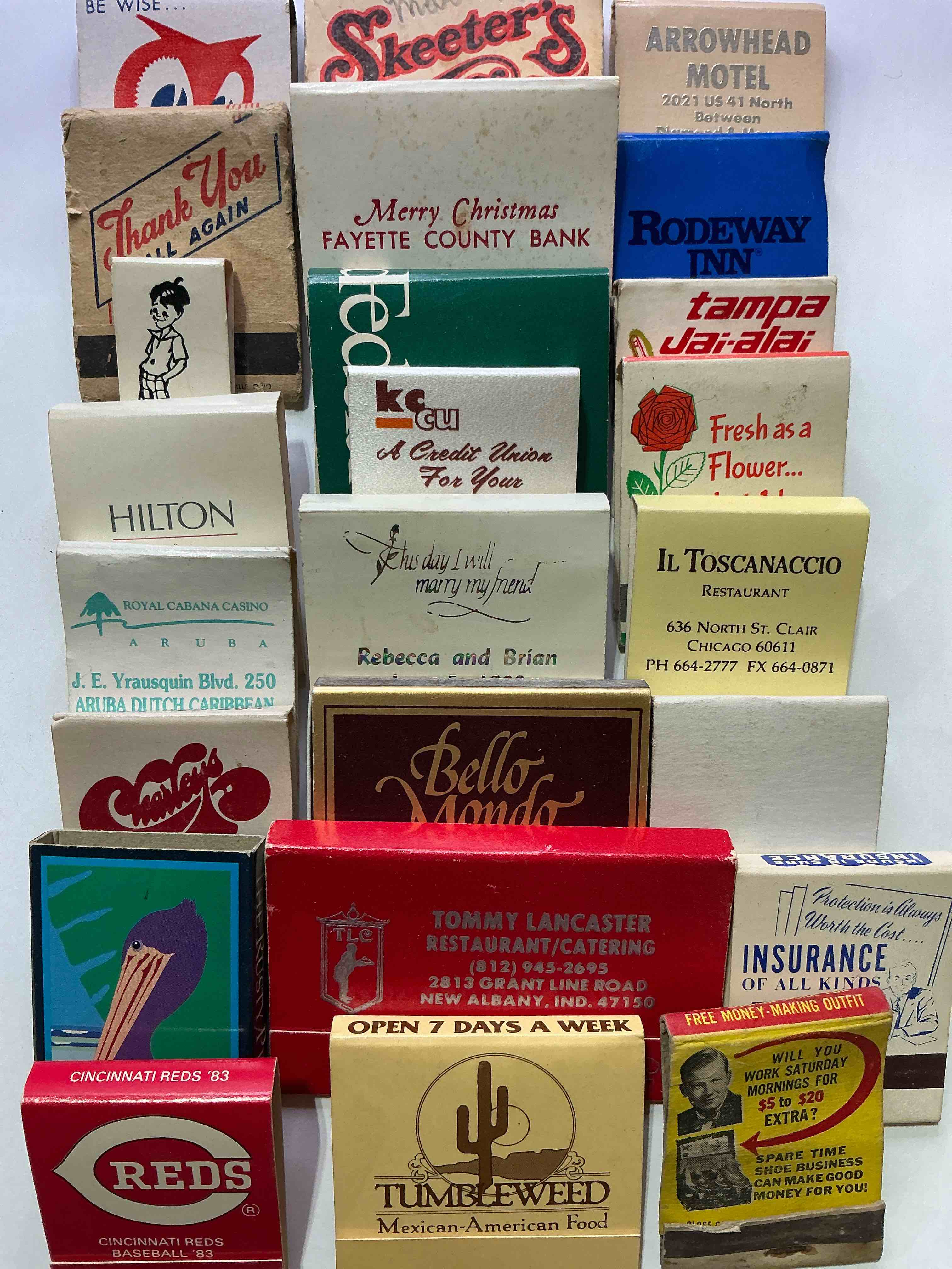 Condition photo showing Good Condition for vintage matchbooks!  a crazy hard to collect collection of matchbooks from all over, many from places that no longer exist!  collection spans decades & decades!  most books are complete with all matches!  one of a kind collection!  all original & impossible to find anywhere else!
