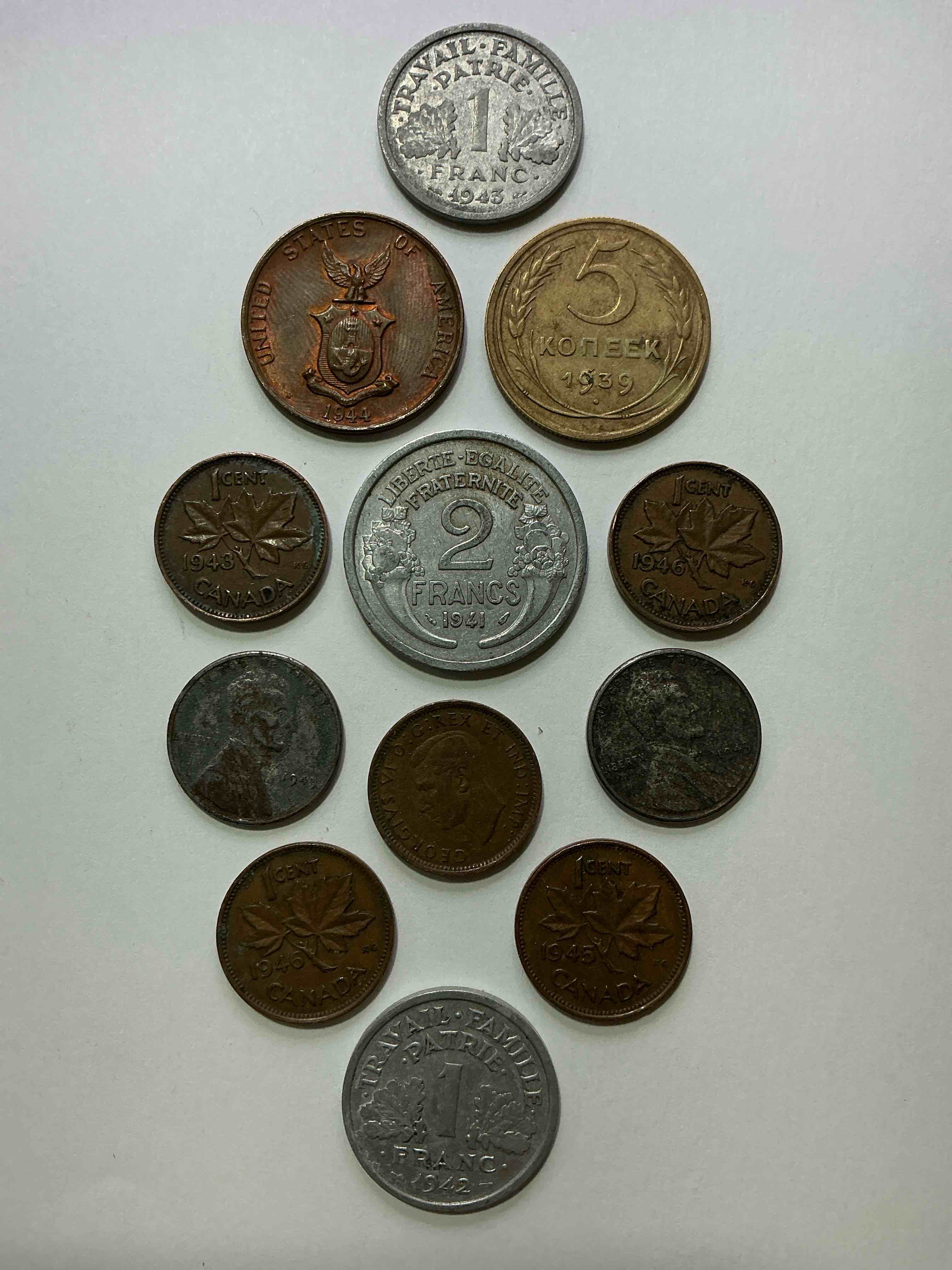 World War Two Buffs Rejoice! Up For Auction Is An Awesome Collection Of World War II Era Coins (1939-1945) From Around The World! Really Hard To Collect & Find In One Place! Really Cool Pieces Of History!