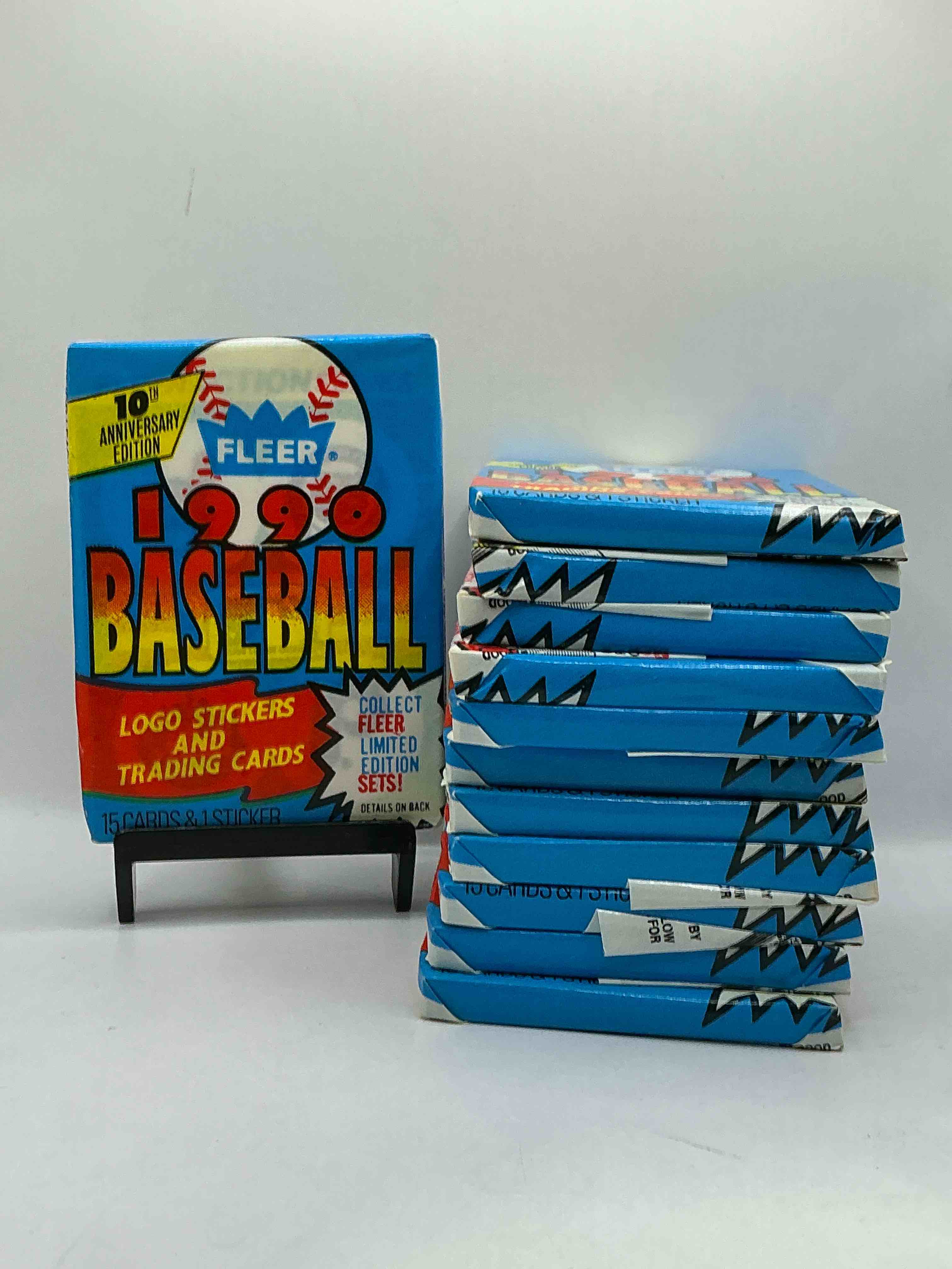 vintage baseball! awesome 1990 fleer baseball unopened sports card wax packs!direct from original box! search for valuable collectible ken griffey jr cards!