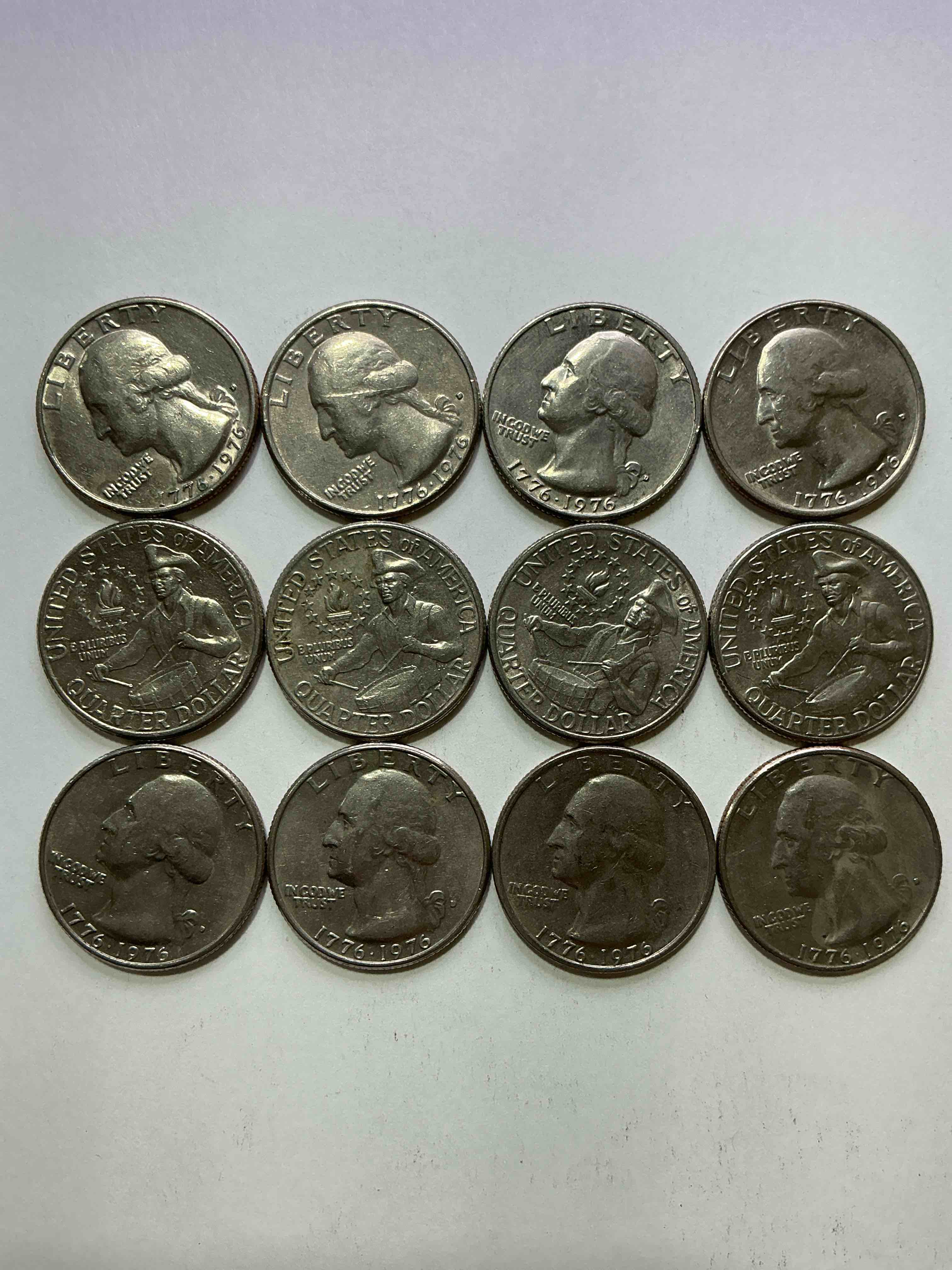 1976 bicentennial bliss! quarters! in 1976 the u.s. mint produced coins celebrating the 200 year anniversary of america. up for auction are awesome examples of bicentennial quarters produced for this... the infamous 200 year anniversary edition! highly desirable for collectors! own pieces of history & get ready for america's 250 year anniversary coming soon!