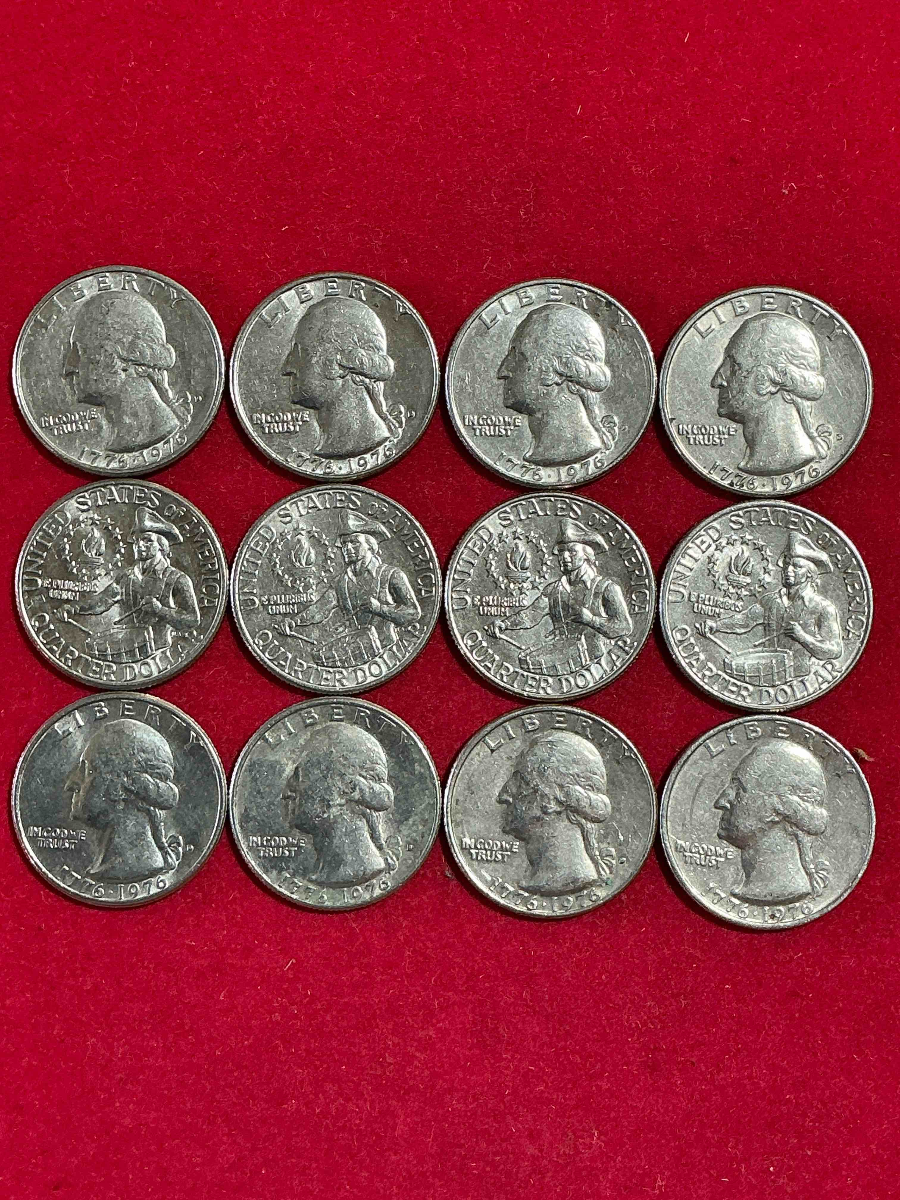 1976 bicentennial bliss! quarters! in 1976 the u.s. mint produced coins celebrating the 200 year anniversary of america. up for auction are awesome examples of bicentennial quarters produced for this... the infamous 200 year anniversary edition! highly desirable for collectors! own pieces of history & get ready for america's 250 year anniversary coming soon!