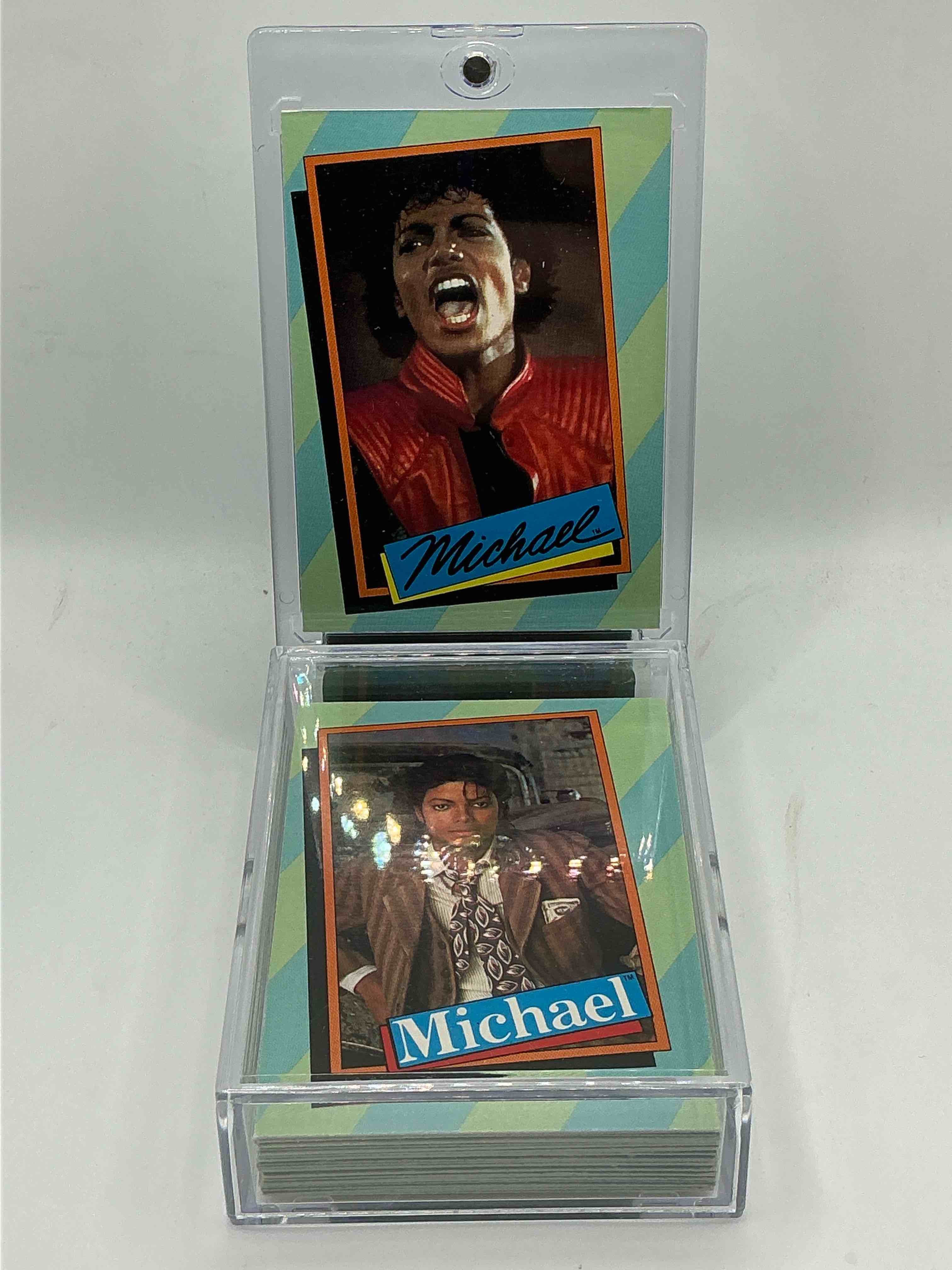 1984 michael jackson history! complete series two 33 card michael jackson collector card set, authentic original from 1984! a serious collector item straight from the height of michael jackson mania! great condition & completely original!