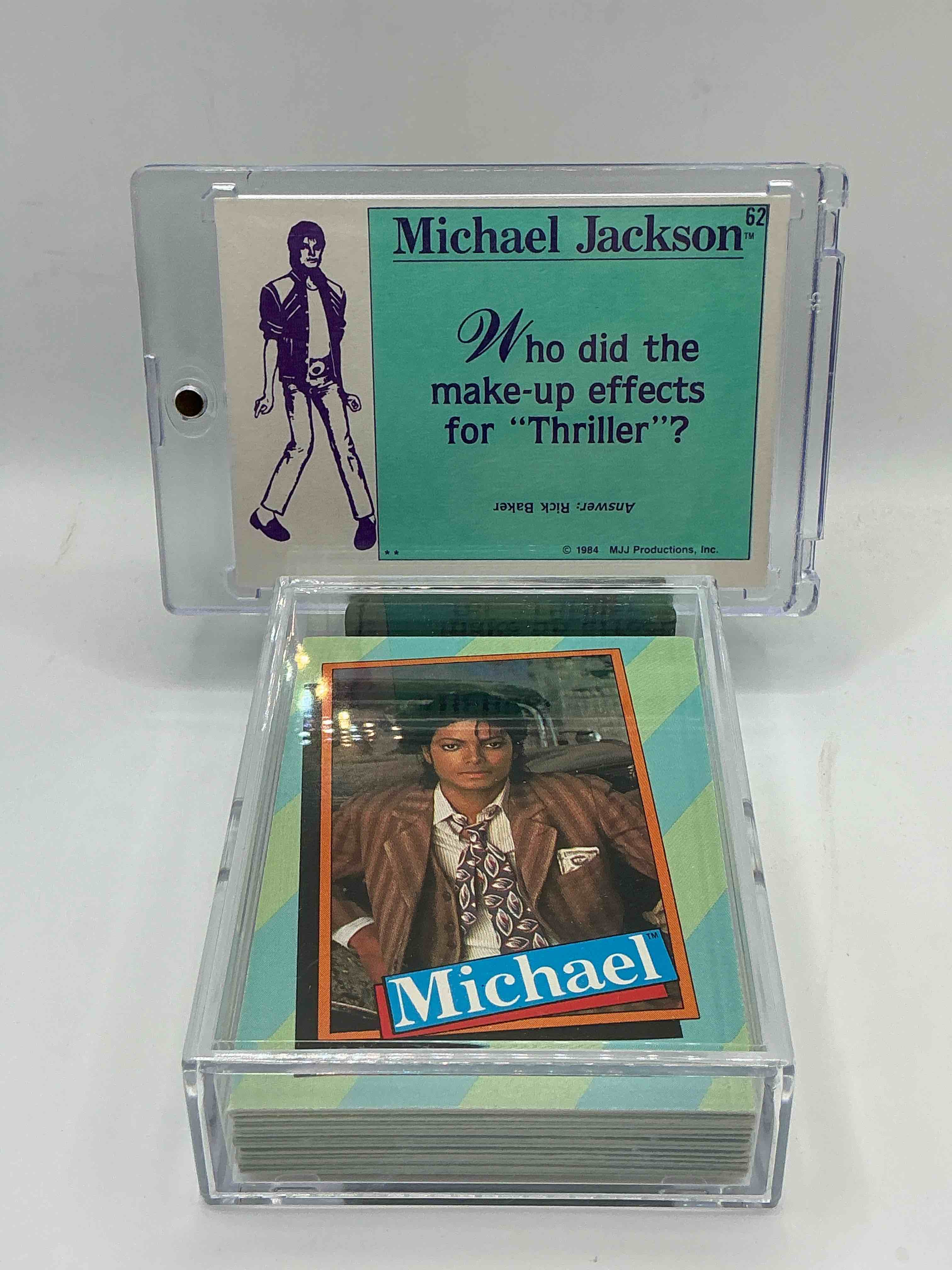 Condition photo showing New/Like New for 1984 michael jackson history! complete series two 33 card michael jackson collector card set, authentic original from 1984! a serious collector item straight from the height of michael jackson mania! great condition & completely original!
