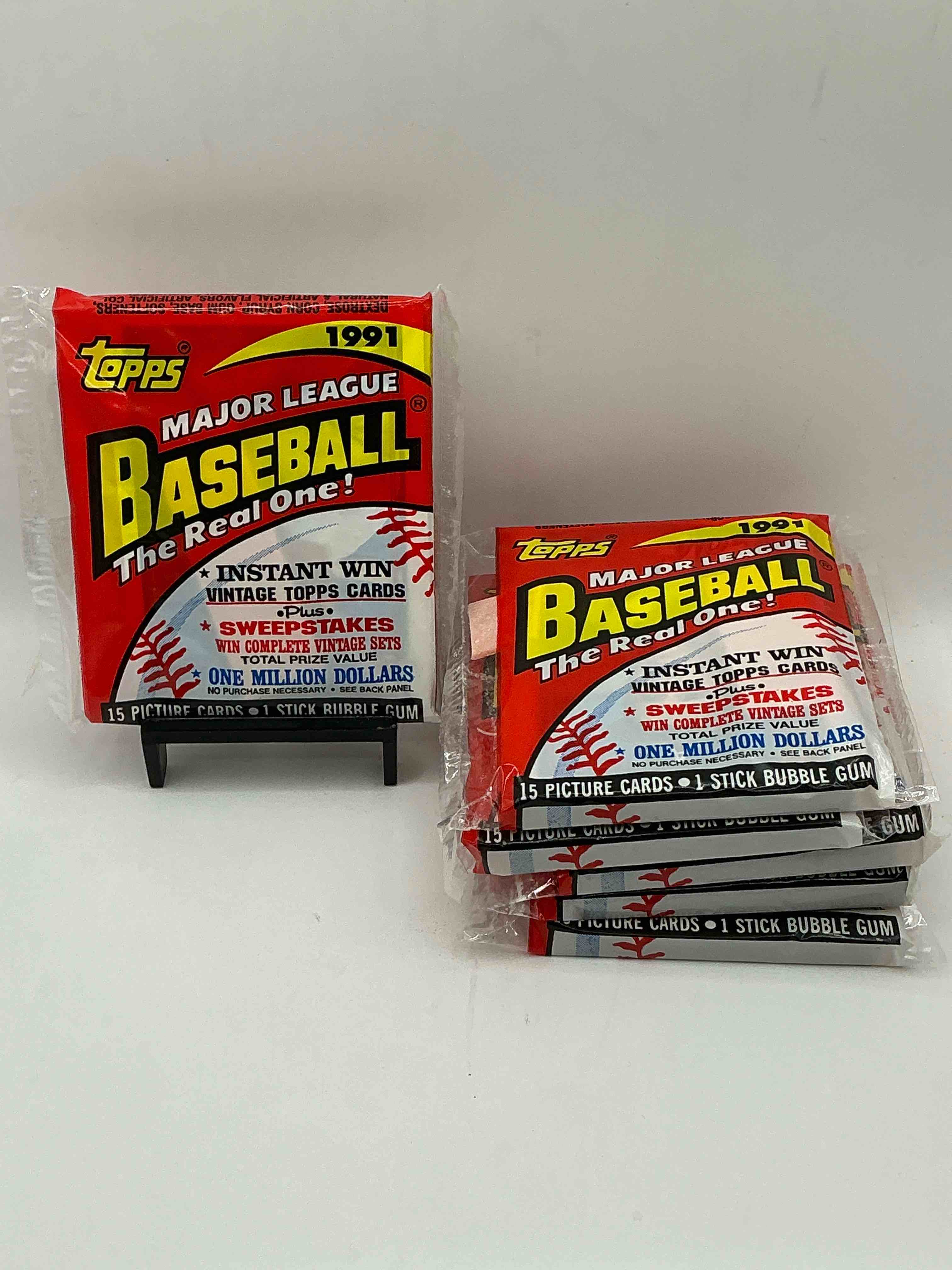 Alternate Packaging! 1991 Topps Baseball Card Unopened Packs, Straight From Box! Search For Ken Griffey Jr Cards, Bo Jackson Cards & Other 80s & 90s Stars! Perfect Baseball Packs!