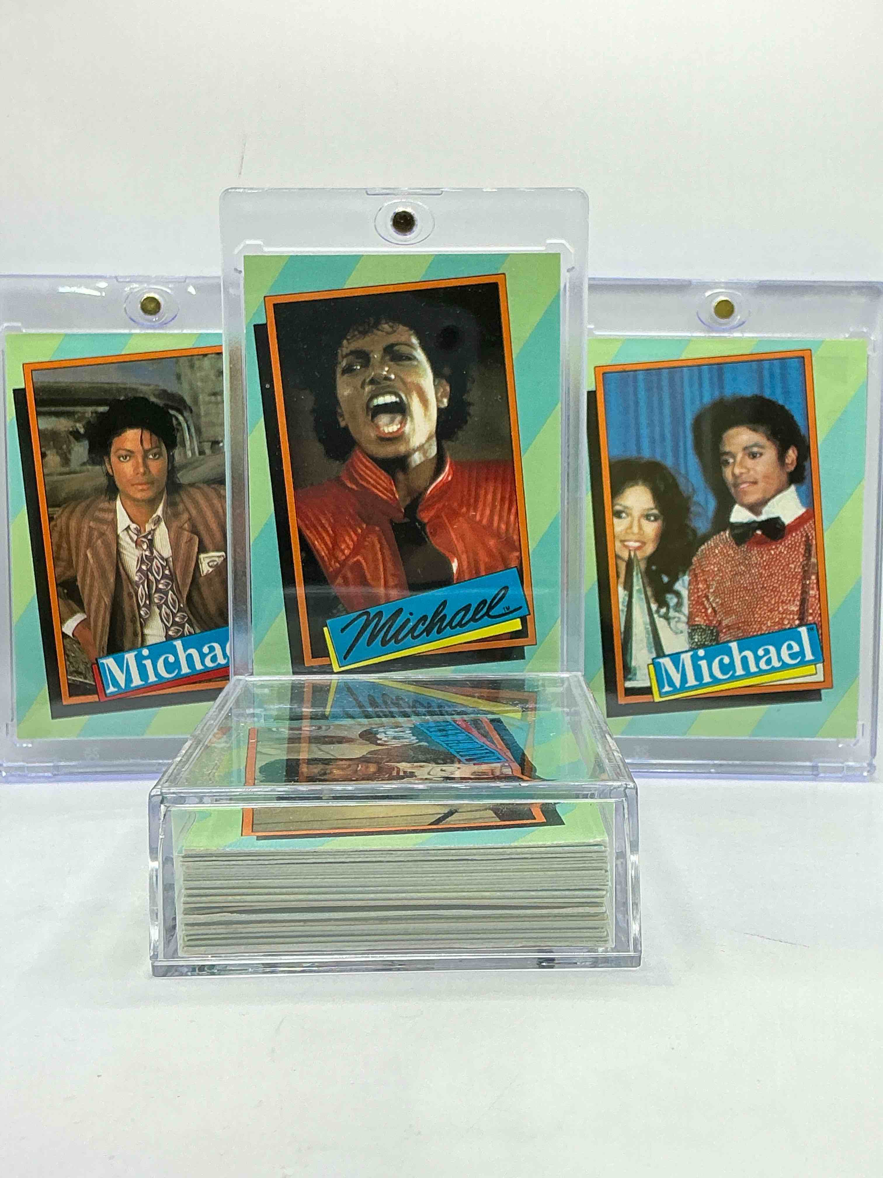 1984 michael jackson history! complete series two 33 card michael jackson collector card set, authentic original from 1984! a serious collector item straight from the height of michael jackson mania! great condition & completely original!