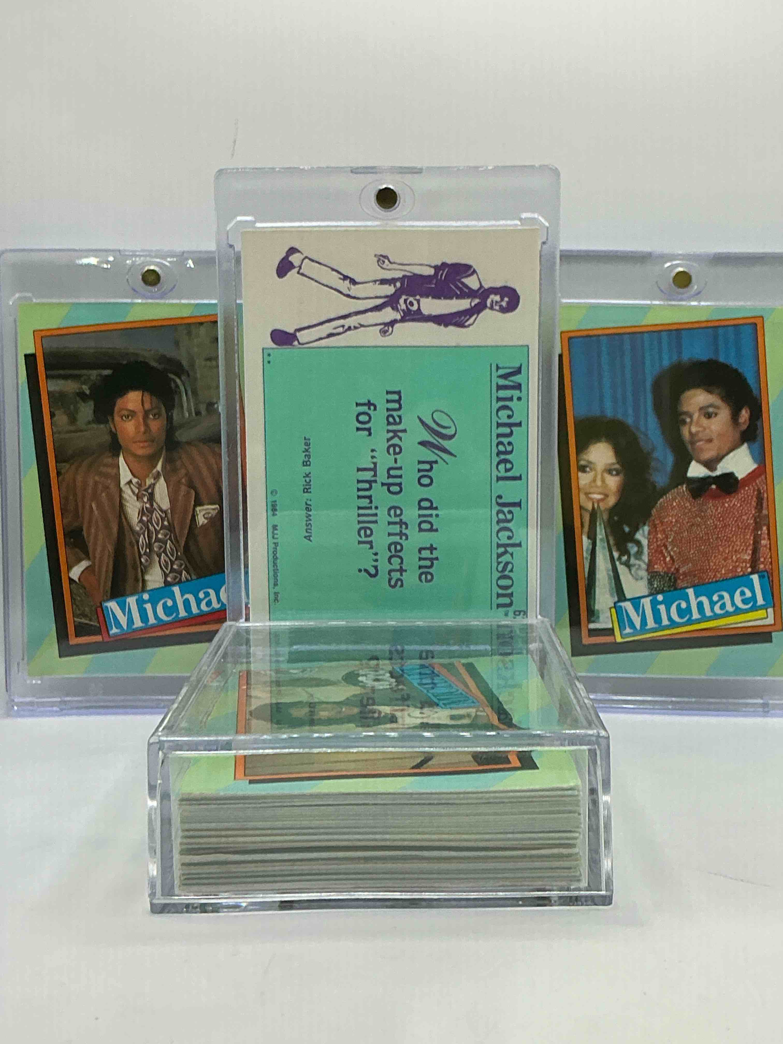 Condition photo showing New/Like New for 1984 michael jackson history! complete series two 33 card michael jackson collector card set, authentic original from 1984! a serious collector item straight from the height of michael jackson mania! great condition & completely original!