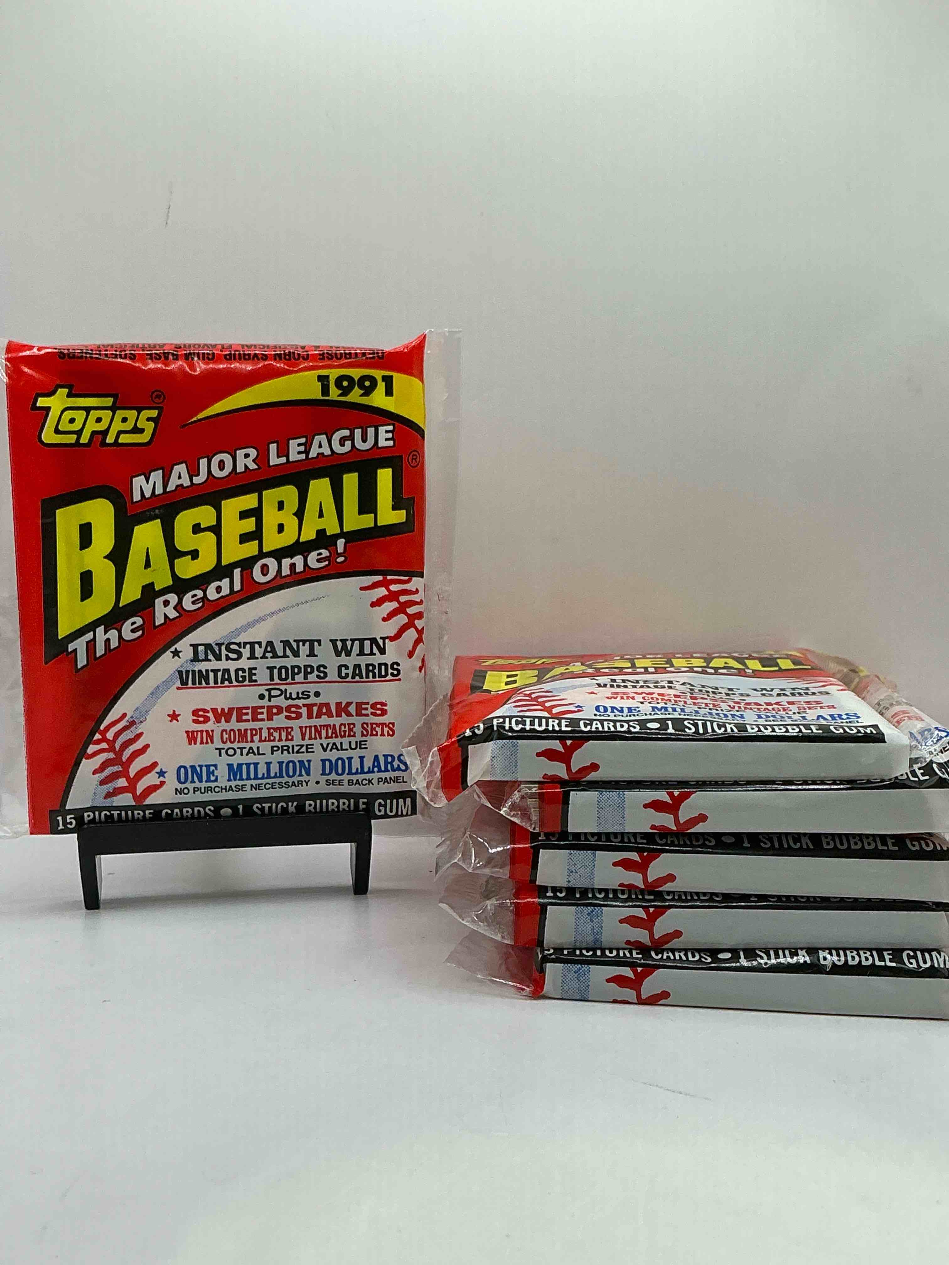 alternate packaging! 1991 topps baseball card unopened packs, straight from box! search for ken griffey jr cards, bo jackson cards & other 80s & 90s stars! perfect baseball packs!