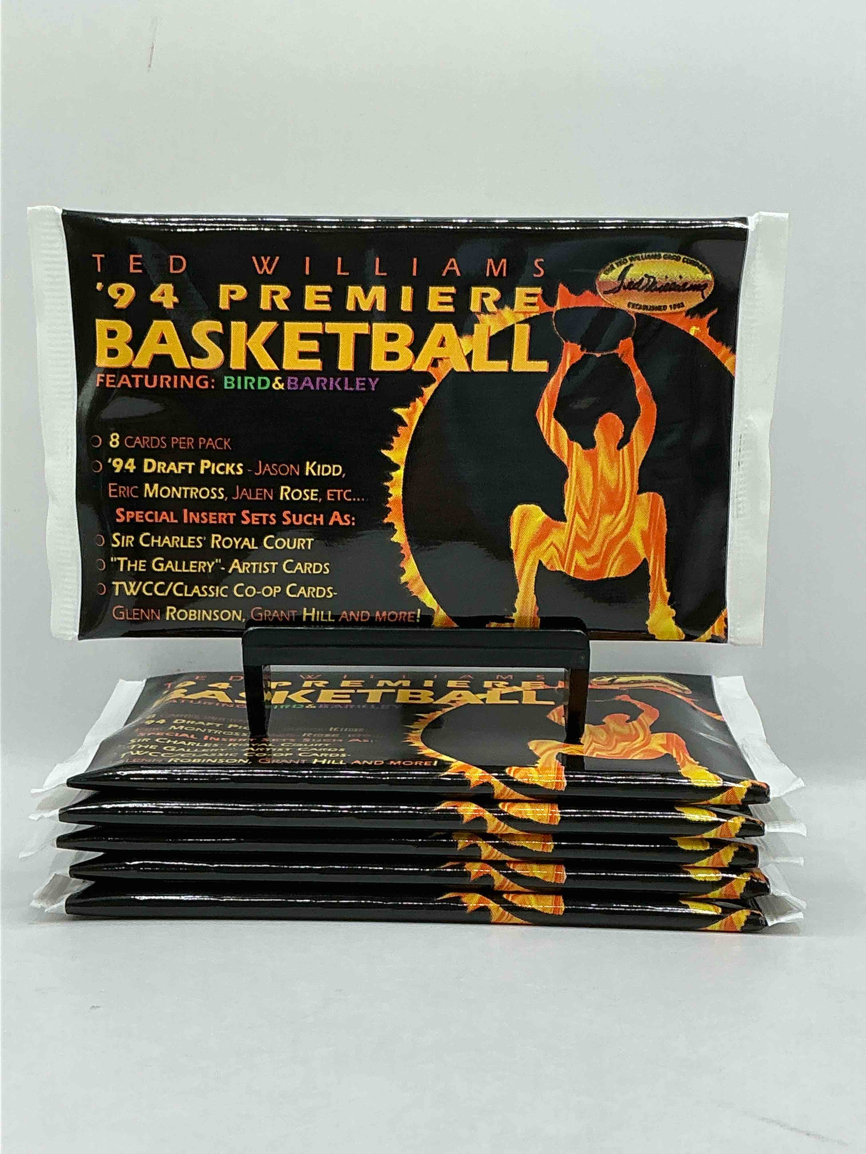 1994 ted williams premiere unopened basketball packs! search for jason kidd & grant hill rookies, along with other big names from the year! look for exclusive co-op cards! wow!