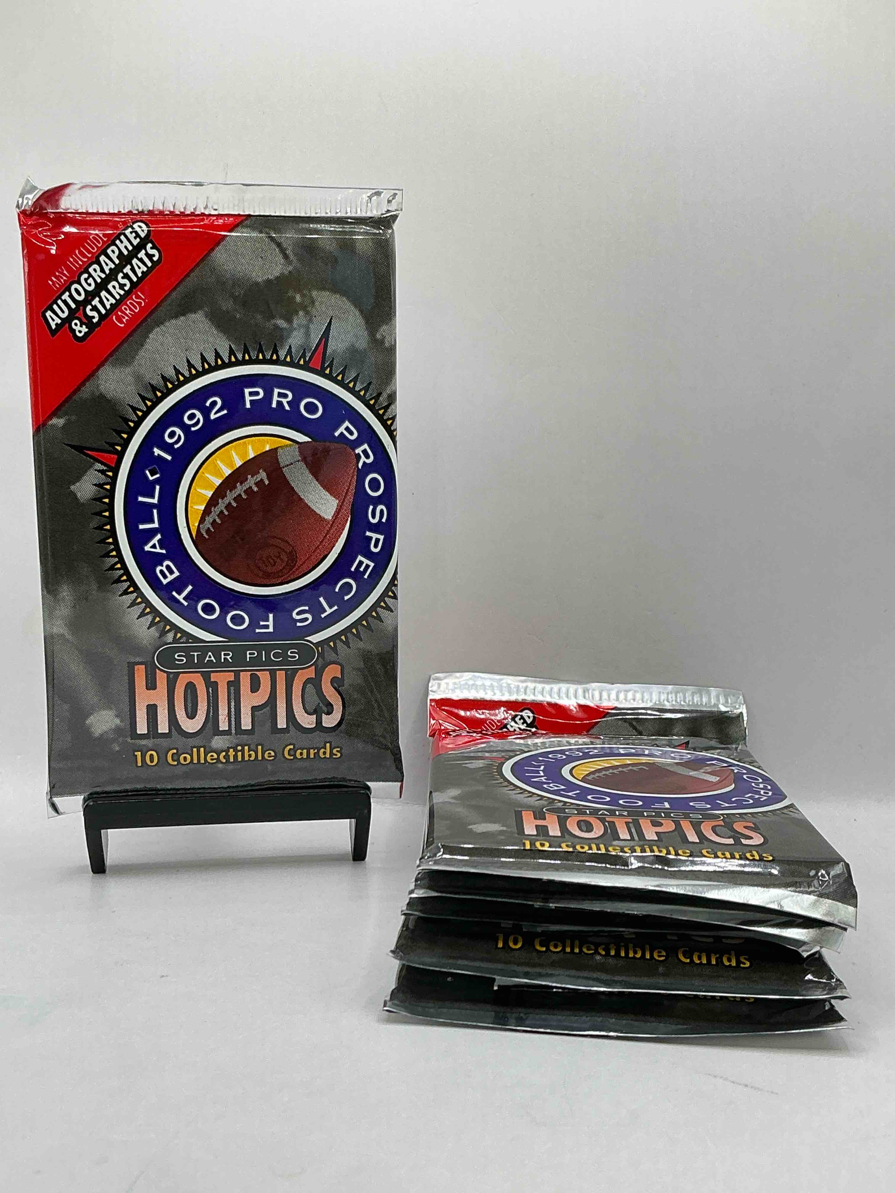 autographs & starstats! 1992 pro prospects football star pics “hotpics”! 10 cards per pack wow! great for any sports card collection!