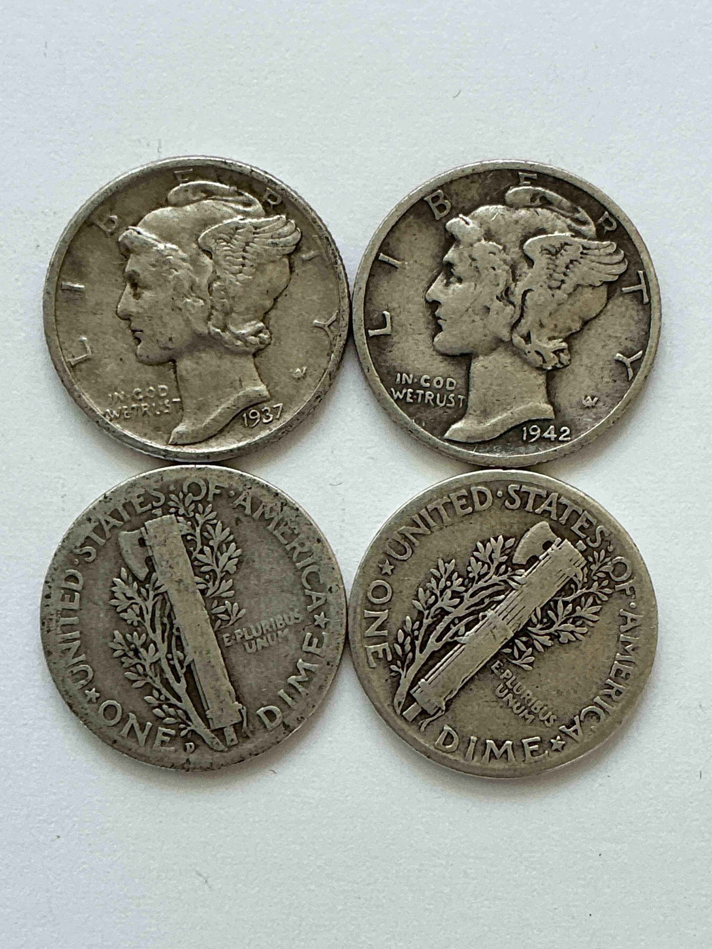Condition photo showing Good Condition for antique u.s. pure fine silver mercury dimes! silver mercury dimes were minted from 1916-1945 & have become serious collector items! check out these awesome examples, all in nice, circulated condition with visible dates & varying years! rare to have visible dates! makes for a great investment in precious metals, mercury dimes are 90% pure fine silver! they don't make em' like this anymore!